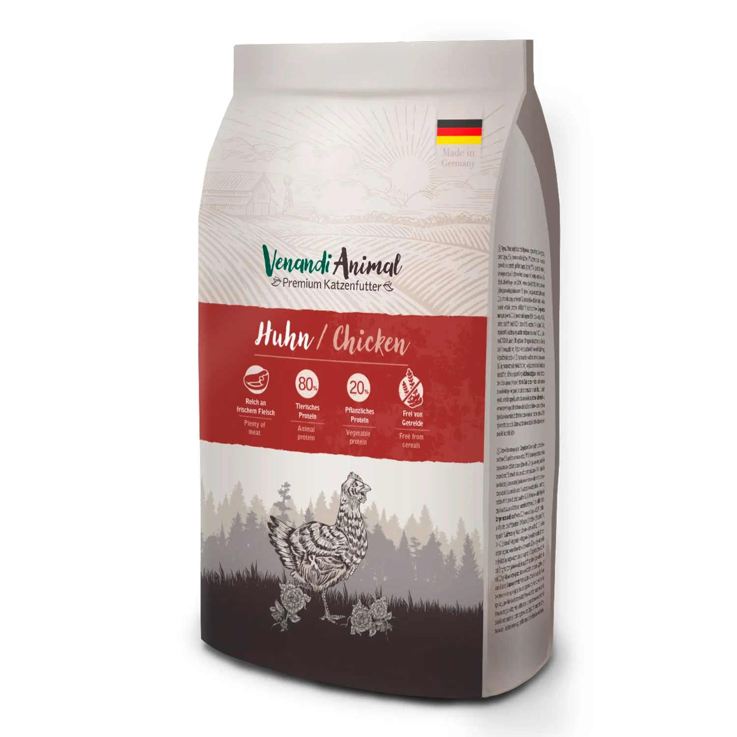 VenandiAnimal Cibo secco per gatti premium al pollo, senza cereali, 6.5 kg - immagine 1
