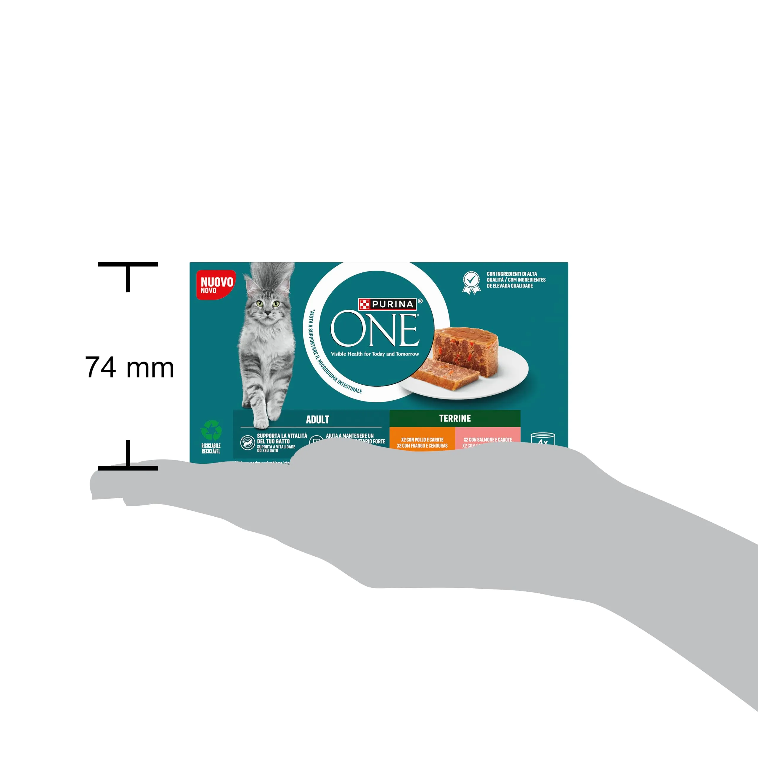 Purina ONE Bifensis Cibo Umido per Gatti Adulti Pollo e Carote, Salmone e Carote 48 Lattine da 85g - immagine 3