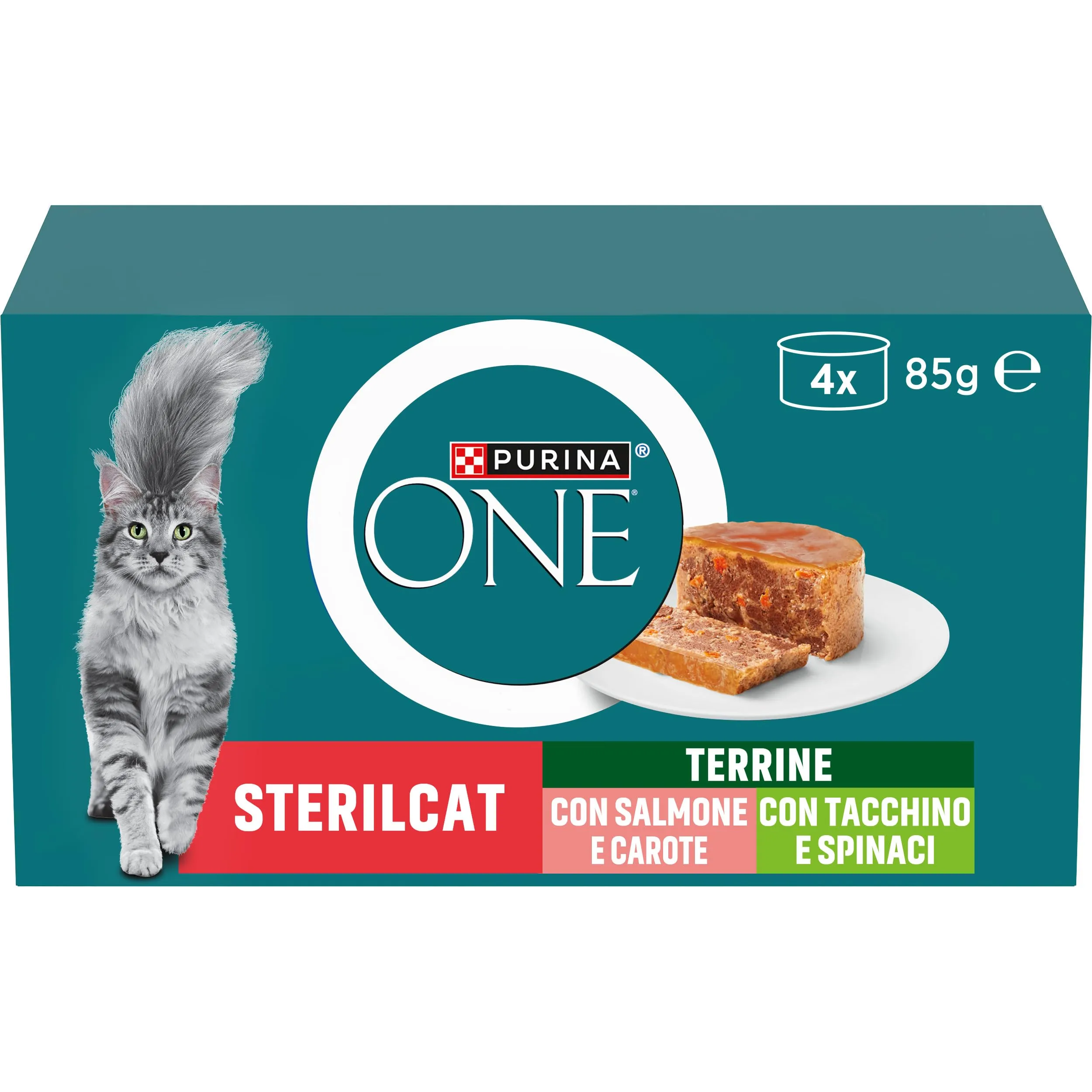 Purina ONE Bifensis Cibo Umido per Gatti Adulti con Tacchino e Spinaci, Salmone e Carote, 48 Lattine da 85g - immagine 4