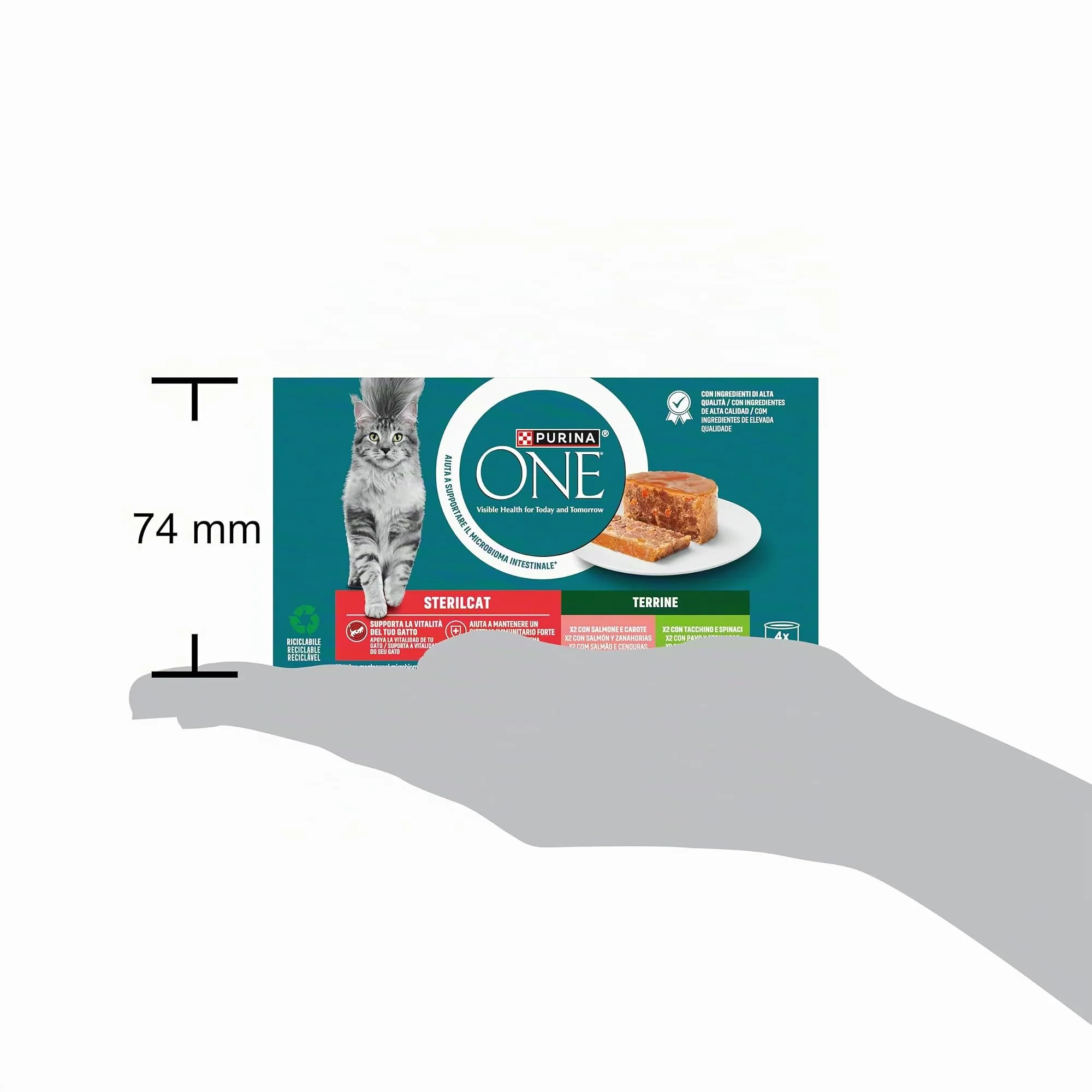 Purina ONE Bifensis Cibo Umido per Gatti Adulti con Tacchino e Spinaci, Salmone e Carote, 48 Lattine da 85g - immagine 5