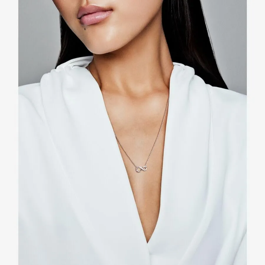 Pandora Passions Collier con simbolo dell'infinito in argento sterling e zirconi cubici trasparenti, 50 - immagine 4