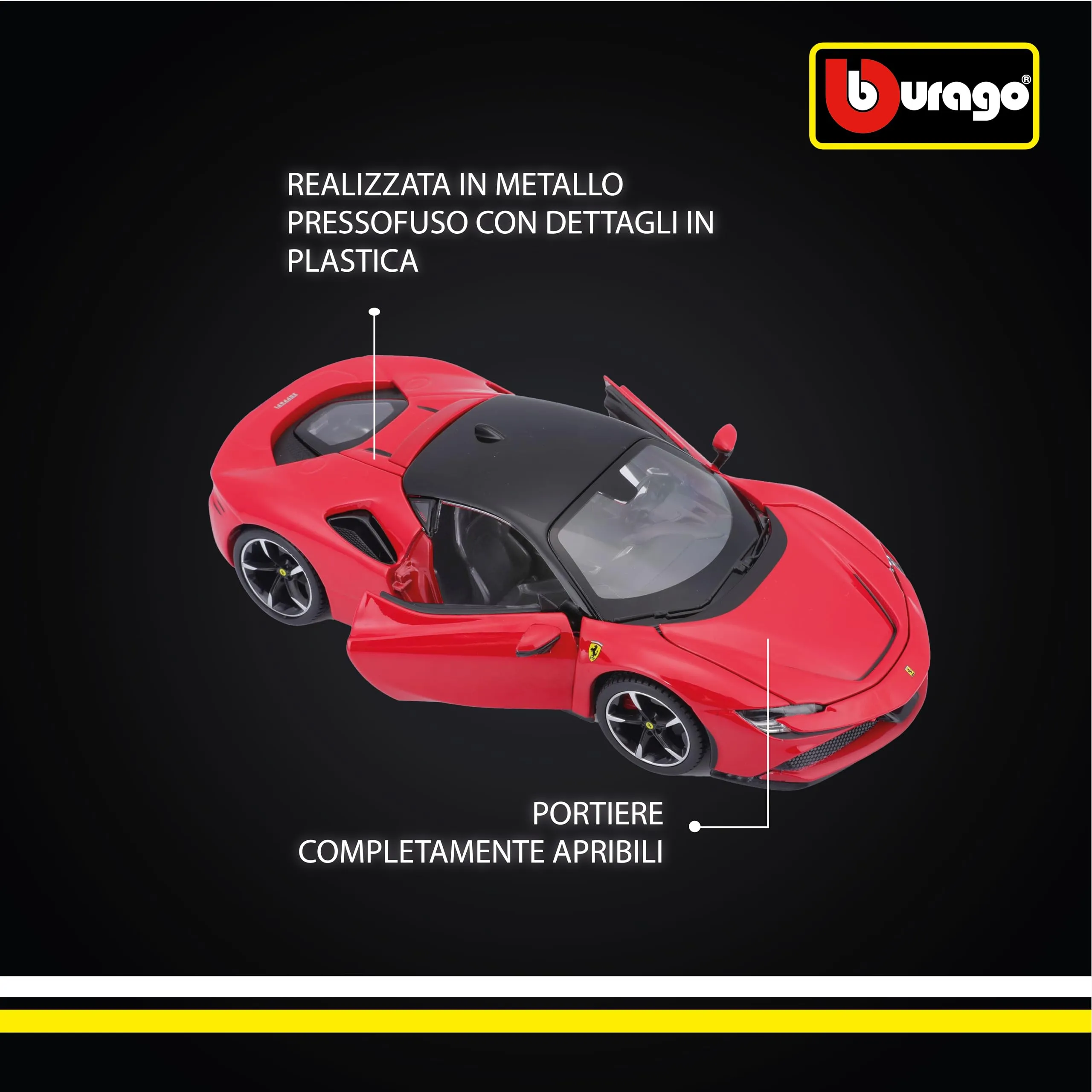 Bburago Ferrari SF90 Stradale 1:24 Rosso B18-26028 - immagine 5