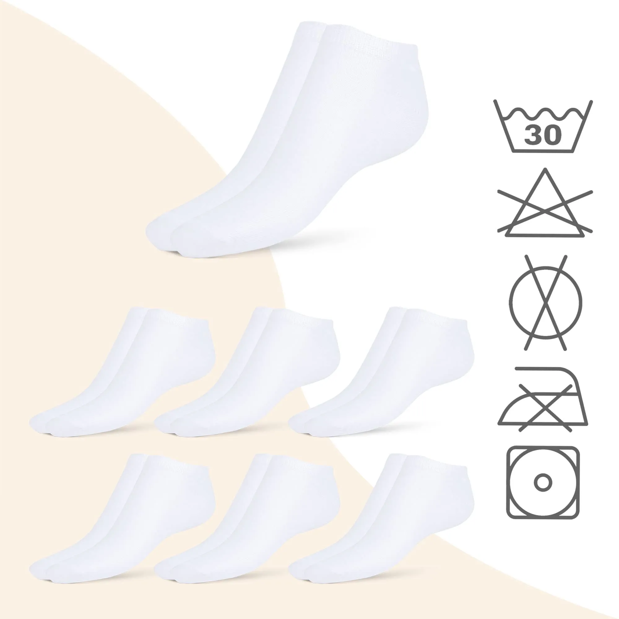 POPYS Calzini Corti in Cotone Unisex, 9 Paia, Bianco, Taglia 40-46 - immagine 7