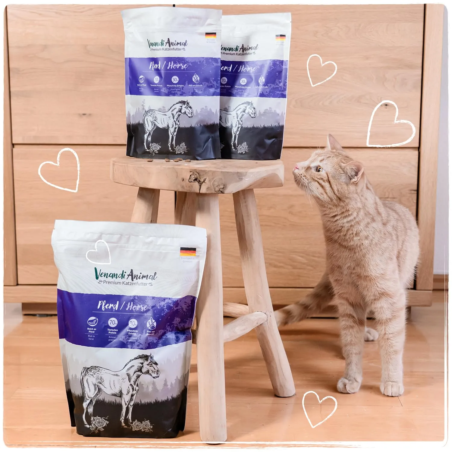 VenandiAnimal Cibo Secco per Gatti al Cavallo, Senza Cereali, 300 g - immagine 6