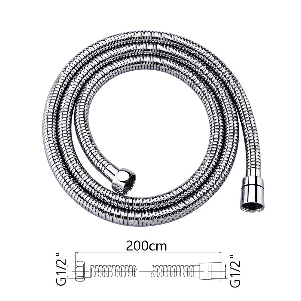Grifema Tubo Doccia in Acciaio Inox, Flessibile Universale, 2 m, Argento - immagine 2