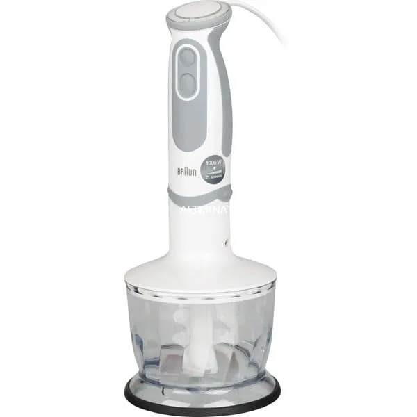 Braun MultiQuick5 Vario MQ5235WH Frullatore ad Immersione, 1000W, 21 Velocità, Tritatutto 500ml, Frusta e Bicchiere 600ml, Bianco/Grigio - immagine 2