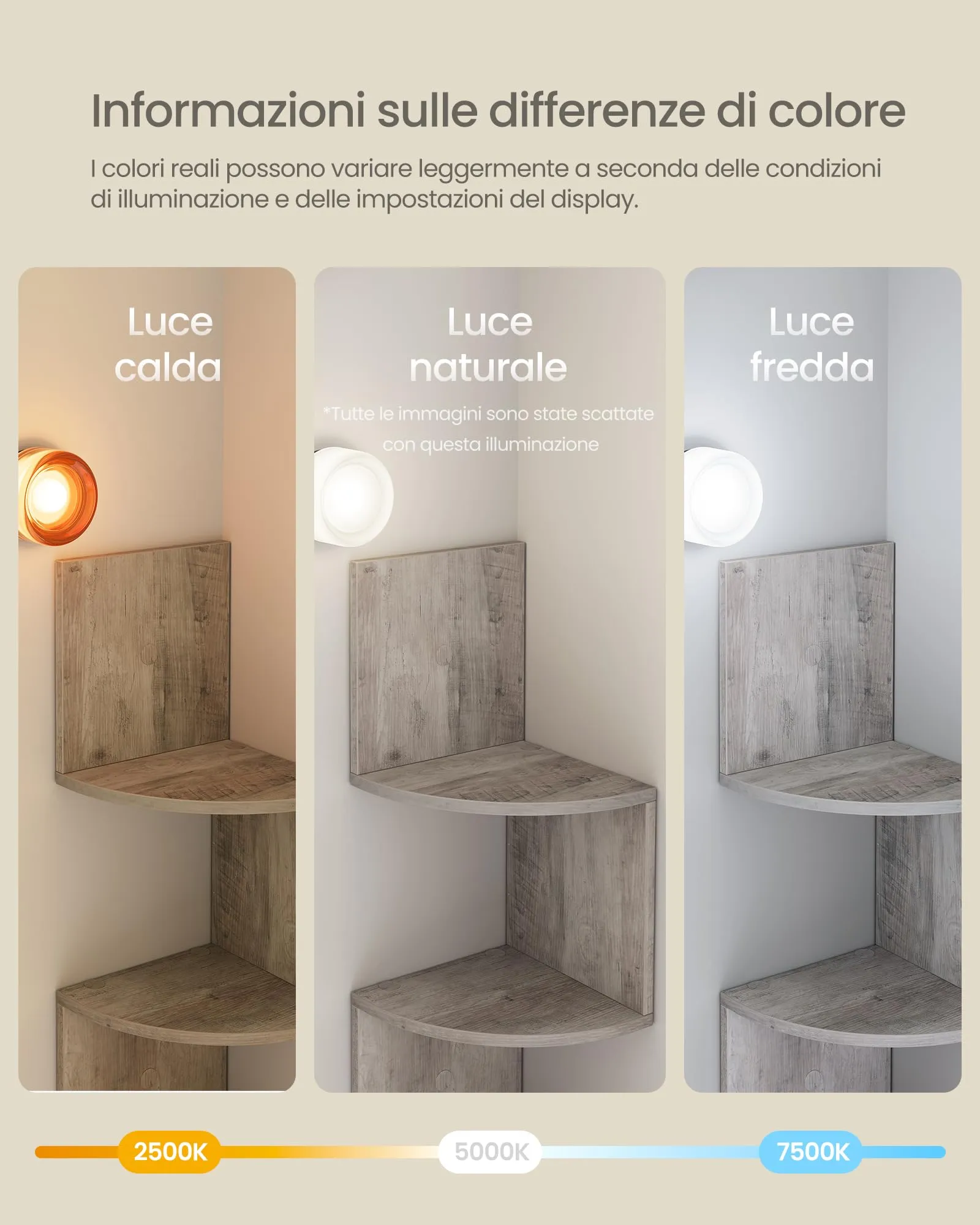 VASAGLE CUSTOS Libreria Angolare a 5 Ripiani, Greige Melange LBC072M01 - immagine 7