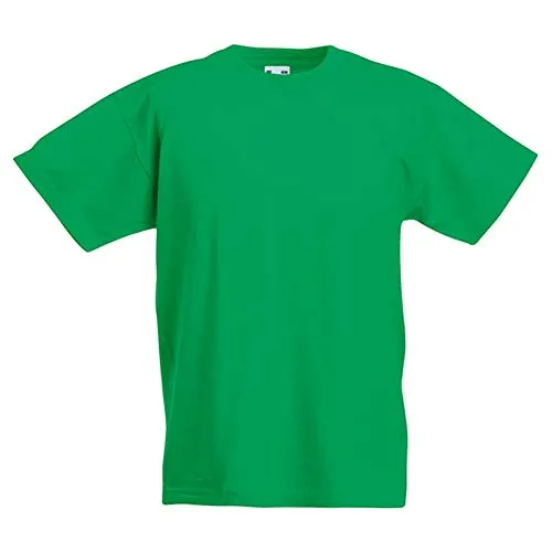 Fruit of the Loom Unisex Short Sleeve T-Shirt, Verde Prato, 128 cm - immagine 1