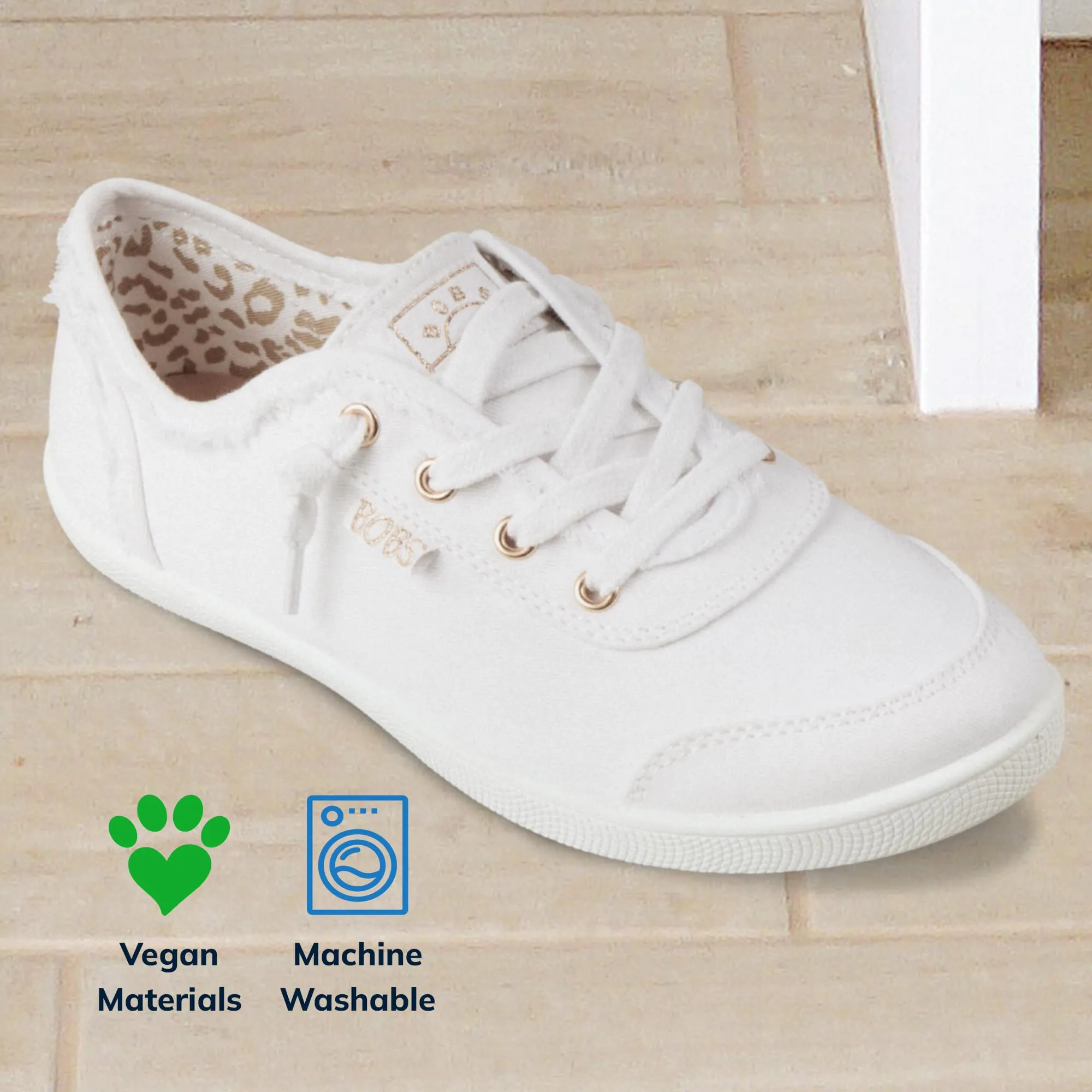 Skechers Bobs B Cute Women's Sneakers, White Canvas, 39 EU - immagine 7