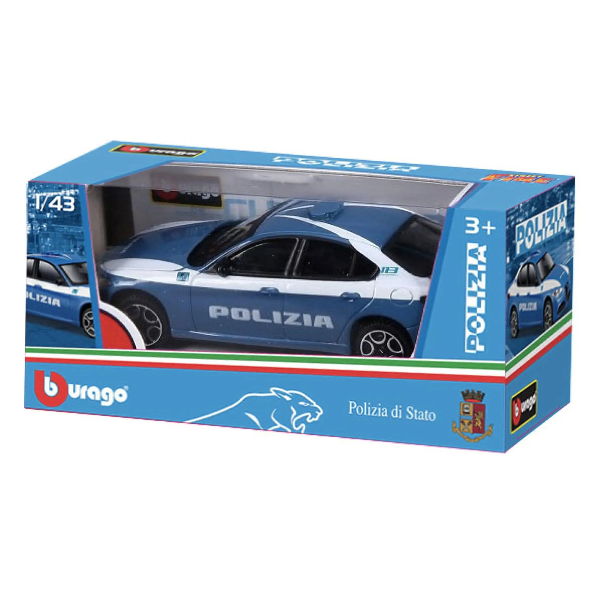 Bburago Auto Polizia Modellino Scala 1:43 - immagine 2