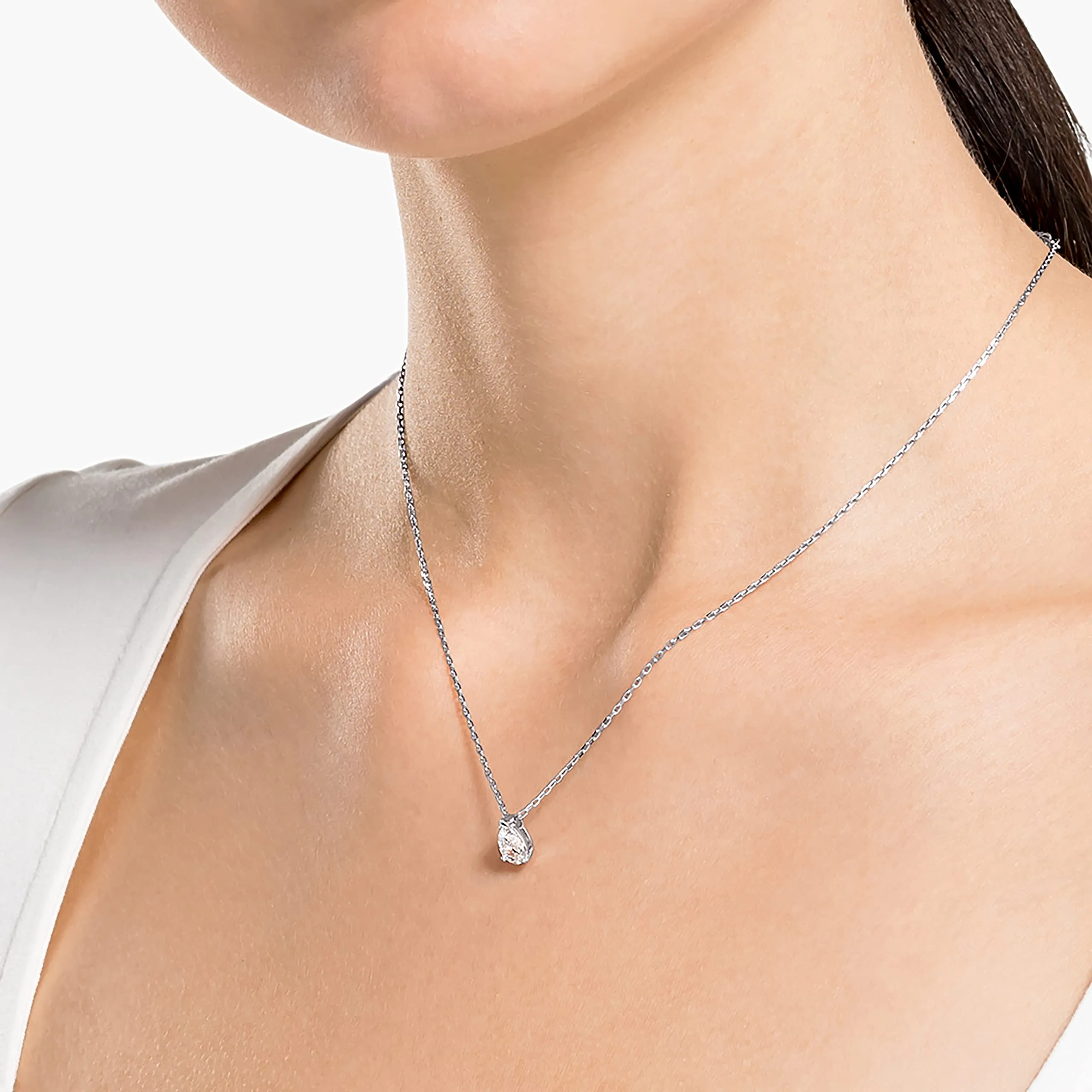 Swarovski Set Attract, Pear Cut, White, Rhodium Plated - immagine 5