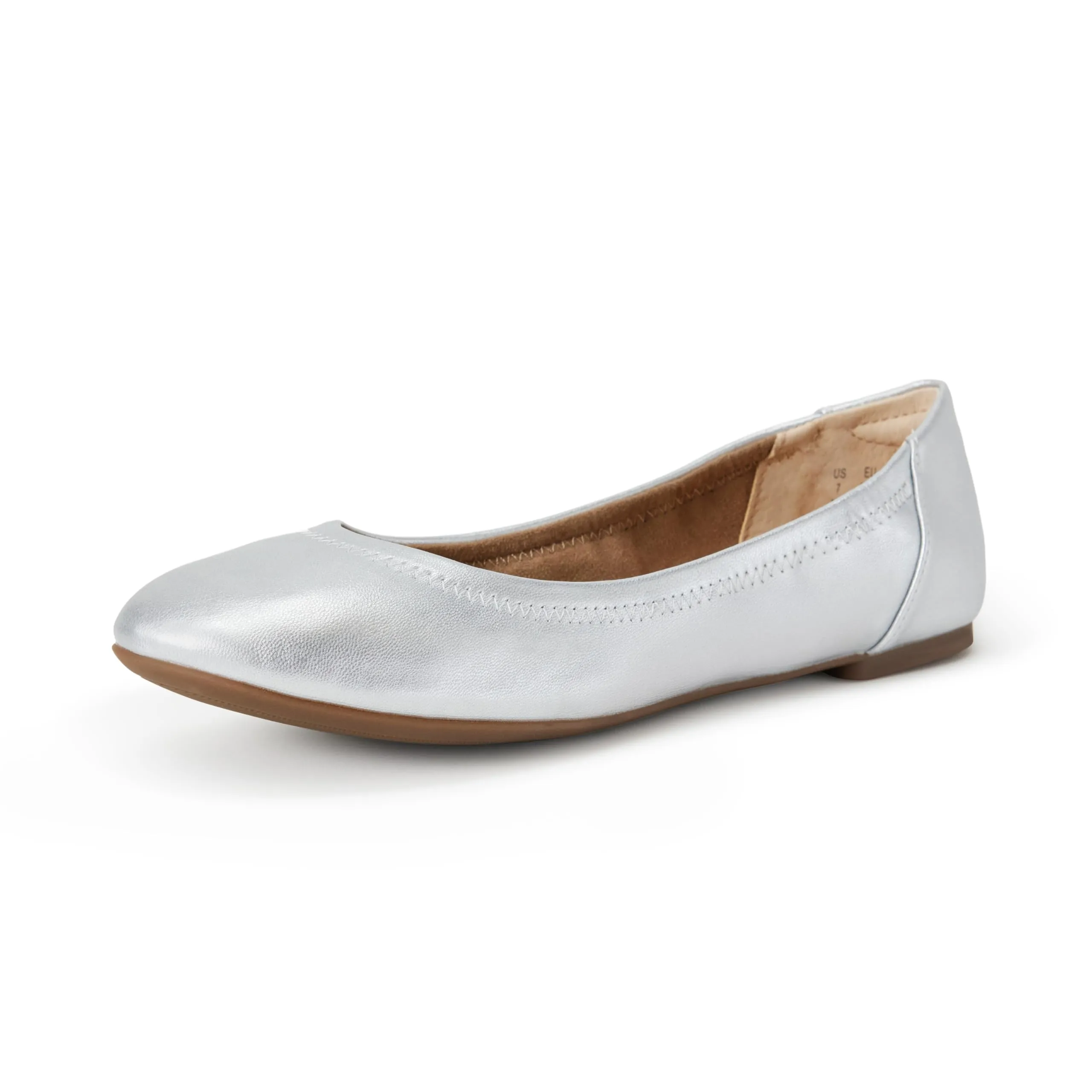 Amazon Essentials Ballerine Slip-on Donna, Argento, 47 EU - immagine 1