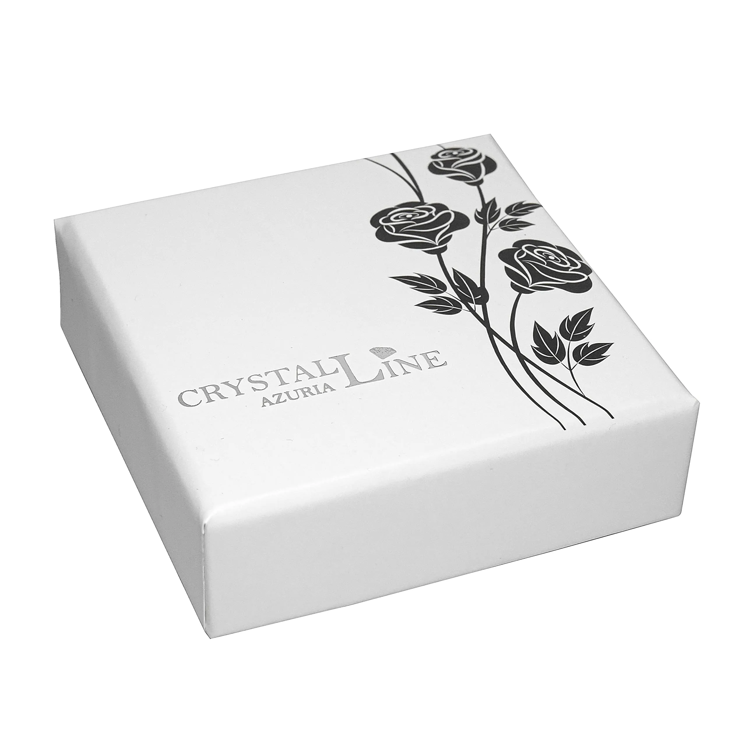Crystalline Azuria Donna Parure Collana con Ciondolo 45 cm e Orecchini Monachella Fiori Rose Cristalli 18ct Placcato Oro Rosa - immagine 4