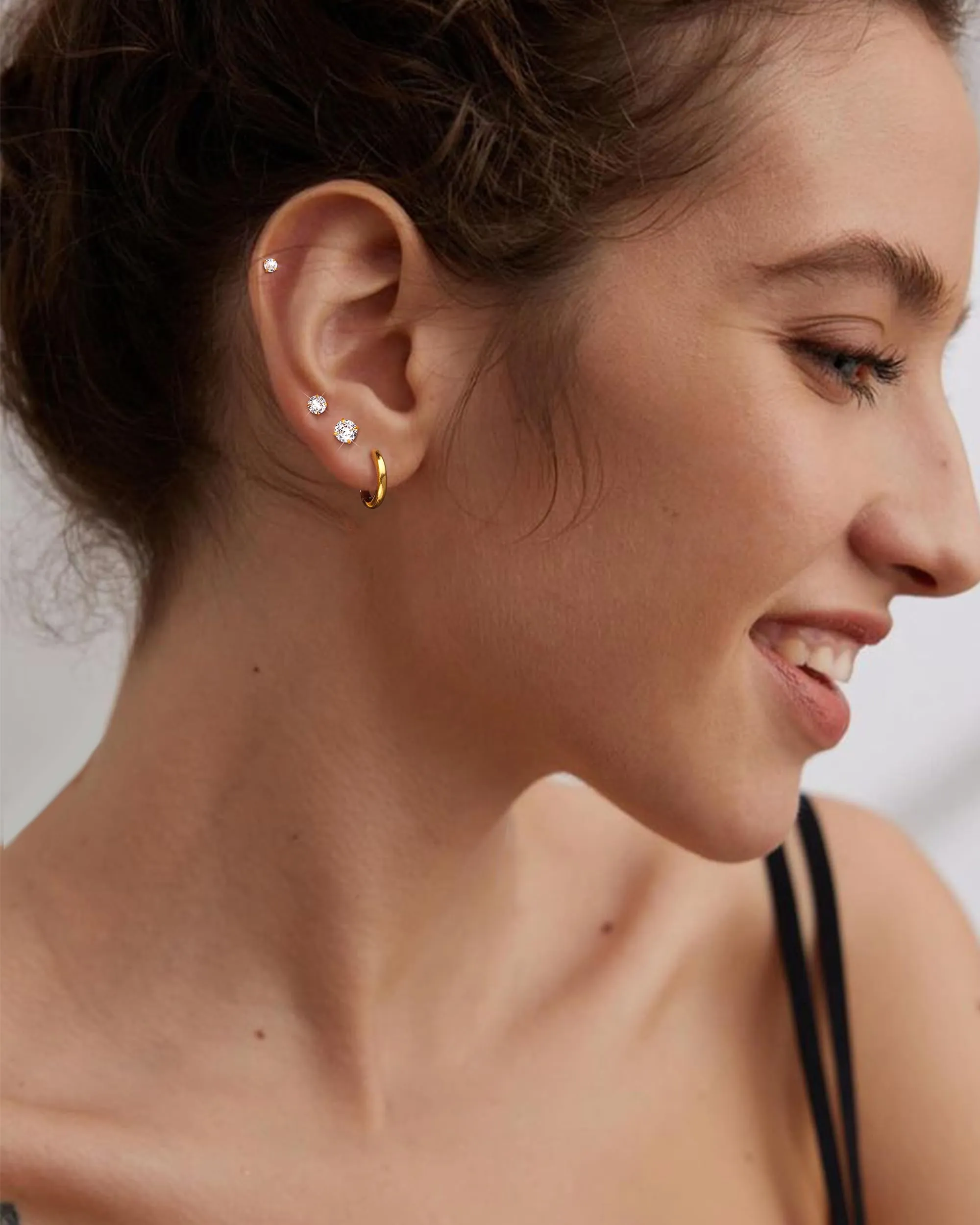 YADOCA Set 7 Paia Orecchini in Acciaio Chirurgico 316L con Zirconi, 2mm-8mm - immagine 6