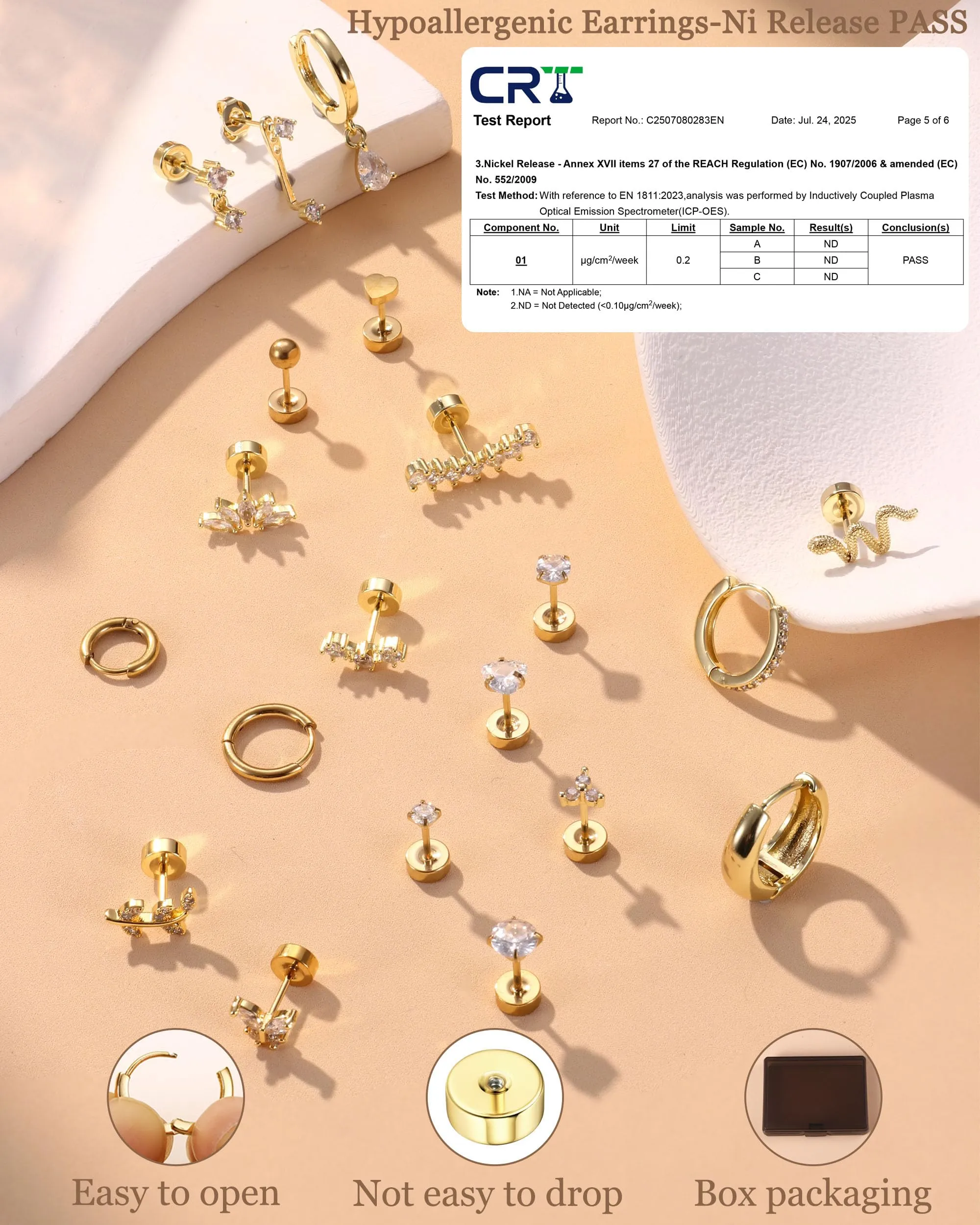 LOLIAS 20Pcs Piercing Orecchio Acciaio Chirurgico Set Donna - immagine 5