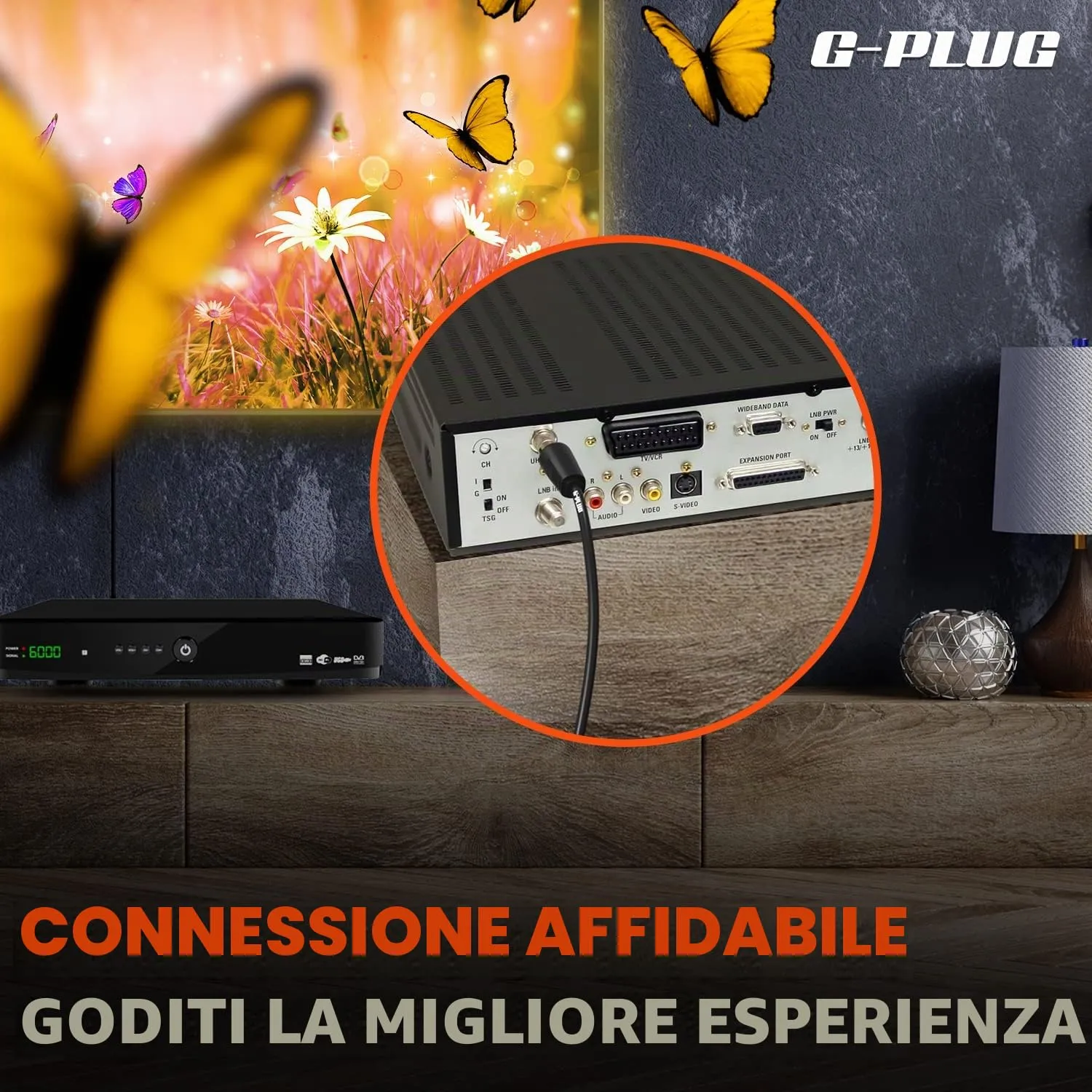 G-PLUG Cavo Antenna TV Maschio-Maschio 1m Prolunga Cavo Coassiale Nero GP-FBTV-1M - immagine 7