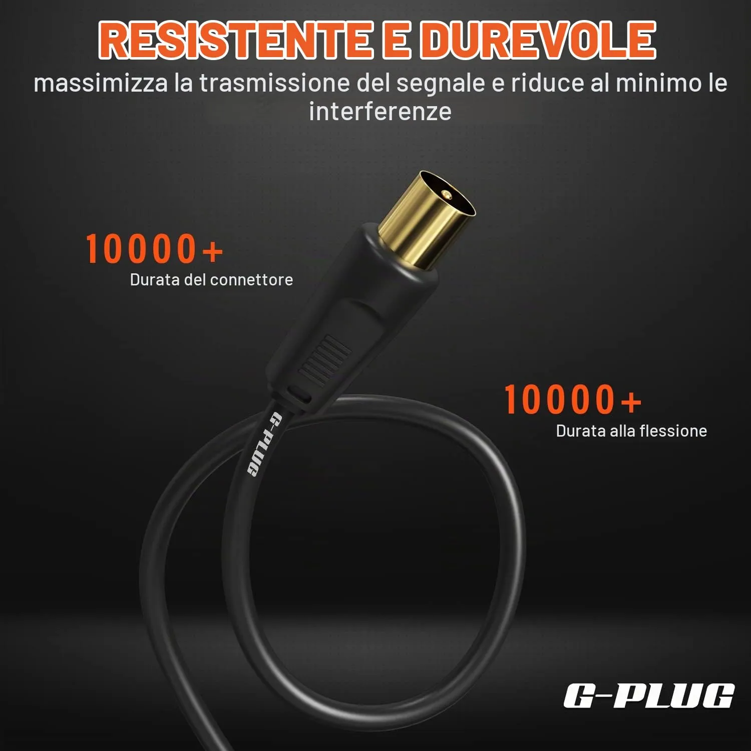 G-PLUG 10m Cavo Antenna TV Maschio-Maschio Prolunga Coassiale GP-FBTV-10M - immagine 4