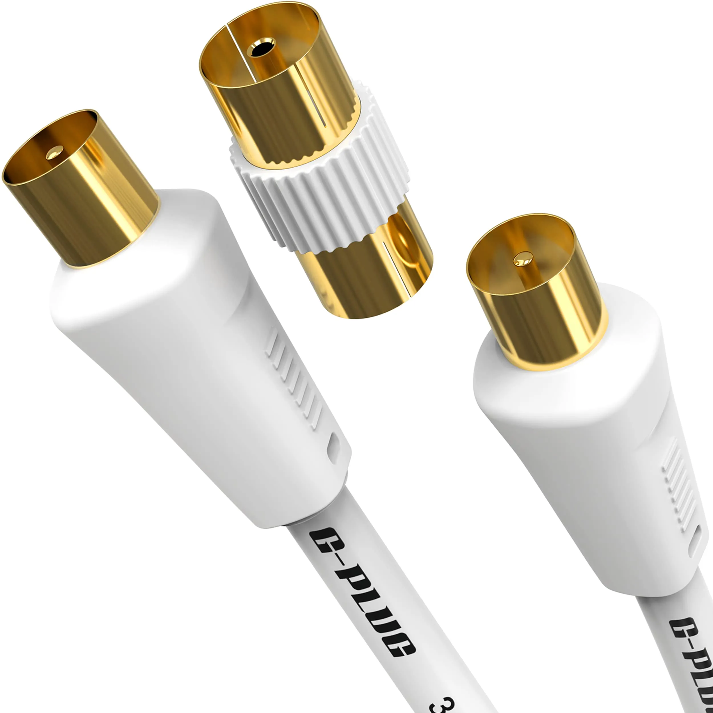 G-PLUG Cavo Antenna TV Maschio-Maschio 0.5m Bianco GP-FBTV-05MW - immagine 1
