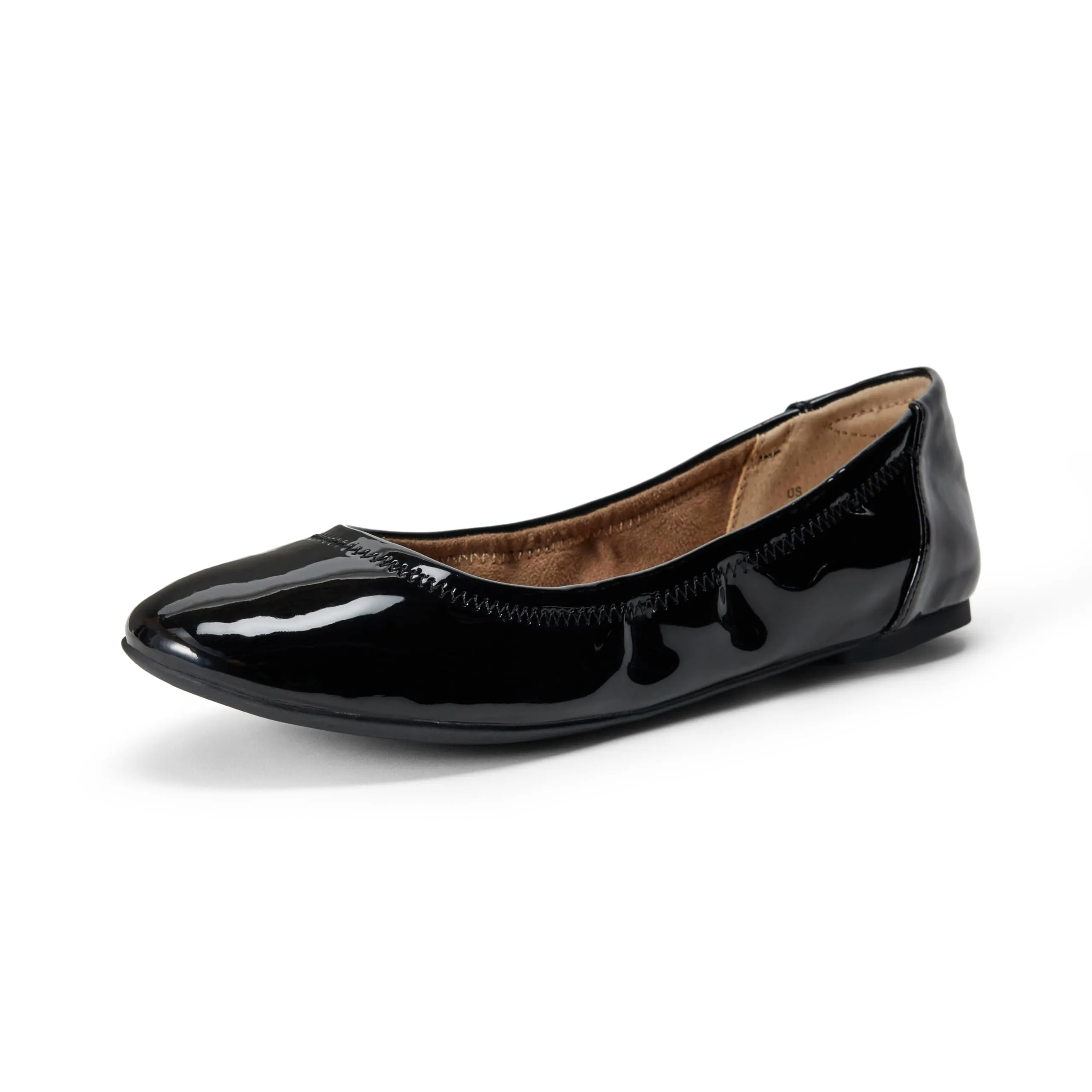 Amazon Essentials Ballerine Slip-on Donna, Nero Pelle Verniciata, 43 EU - immagine 1