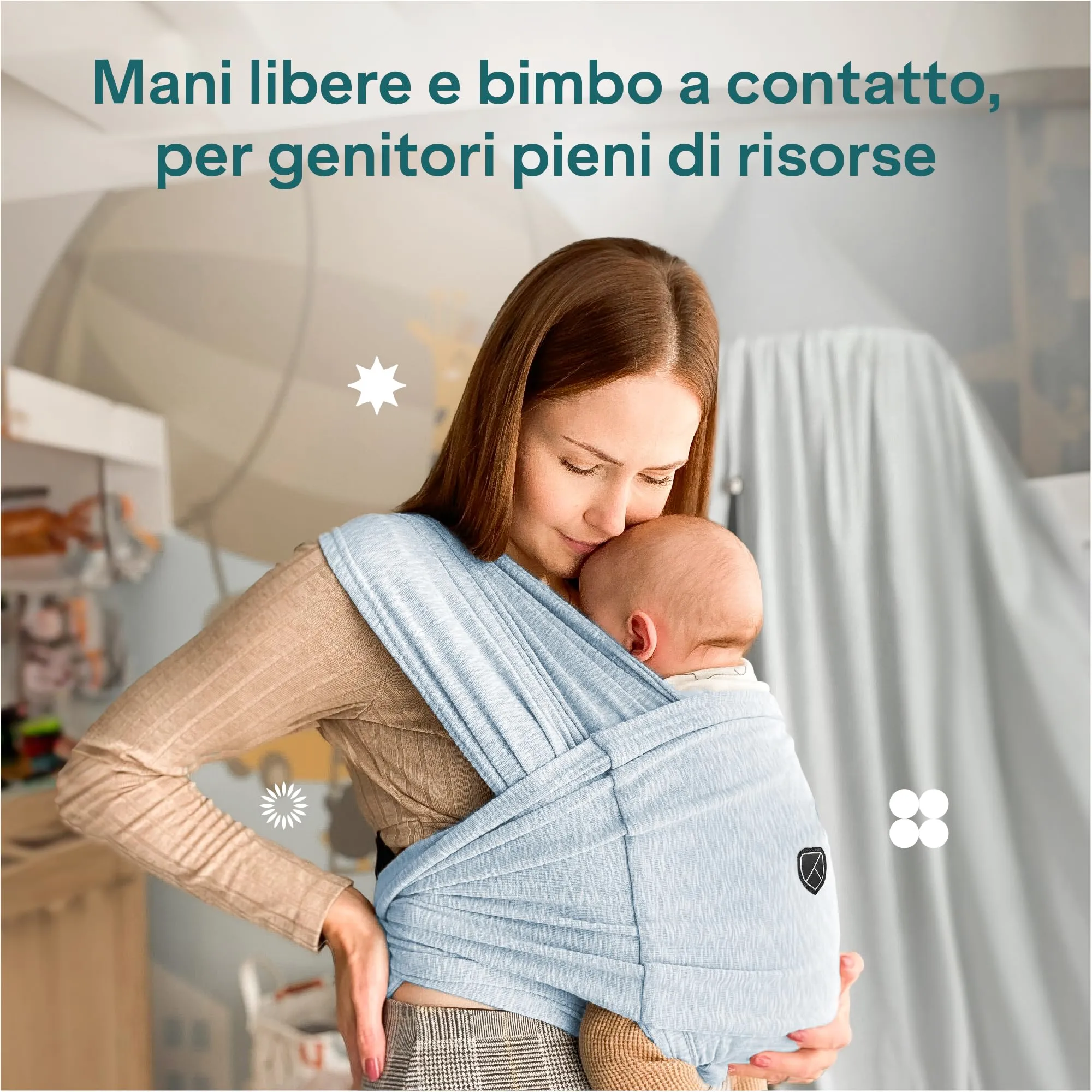 Koala Babycare Fascia Porta Bebe Neonato Regolabile fino a 9kg, Antracite - immagine 8