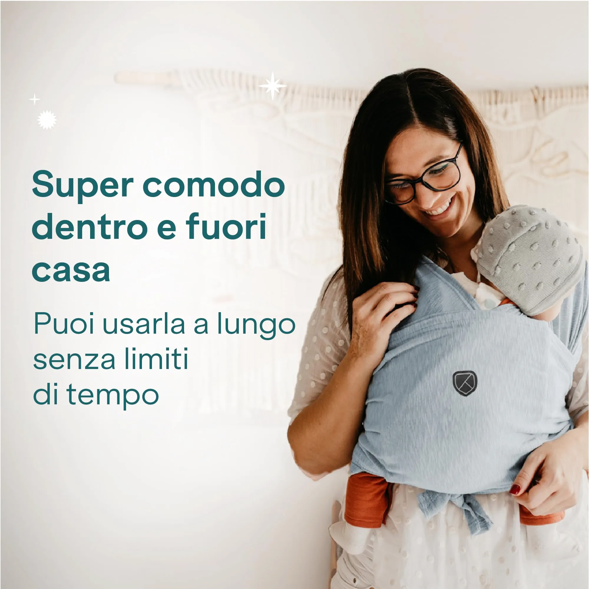 Koala Babycare Fascia Porta Bebe Neonato Regolabile fino a 9kg, Antracite - immagine 9