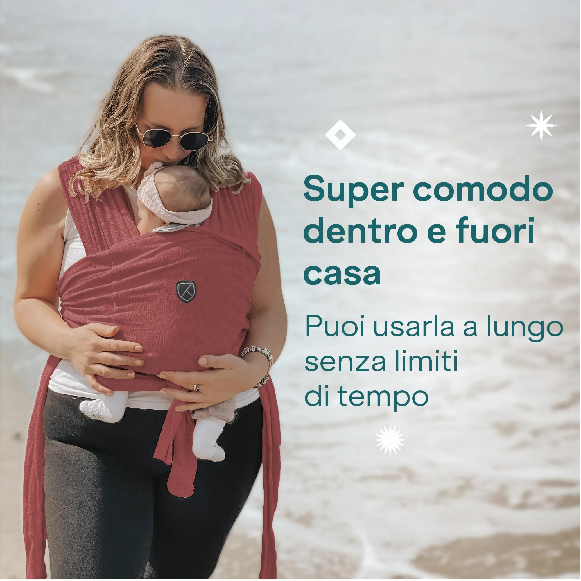 Koala Babycare Fascia Porta Bebe Neonato Regolabile Unisex, fino a 9kg, Antracite - immagine 9