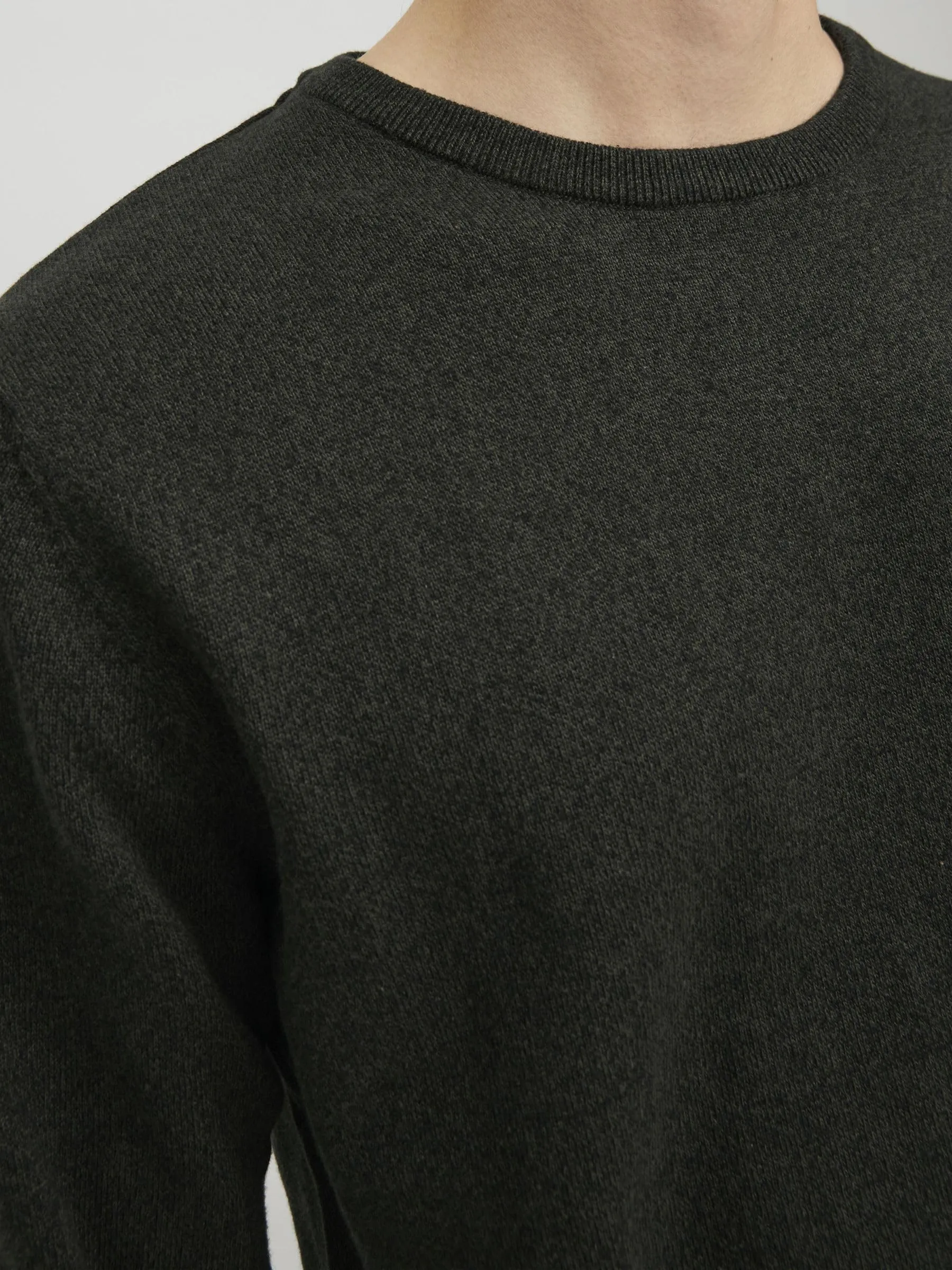 Jack & Jones Jjebasic Knit Crew Neck Noos Sweatshirt - Forest Night/Black, XXL - immagine 6
