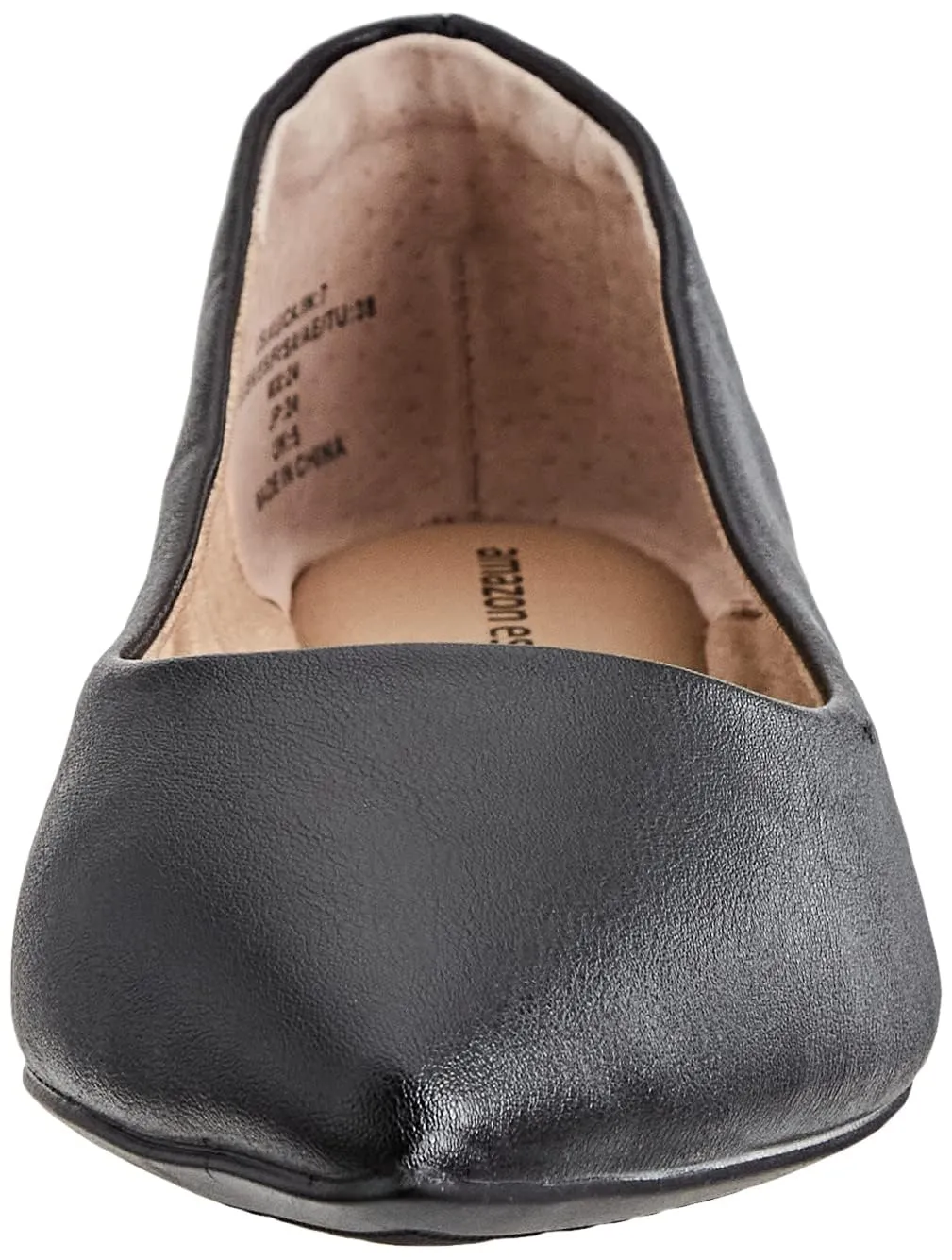 Amazon Essentials Ballerine da donna a punta in ecopelle, Nero, 44 EU Larga - immagine 2