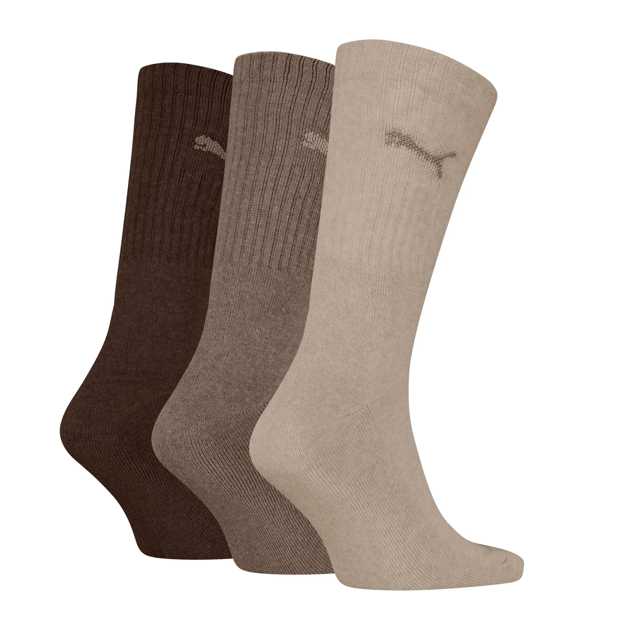 PUMA Unisex Adult Crew Socks, Brown, 35-38 (Pack of 3) - immagine 2