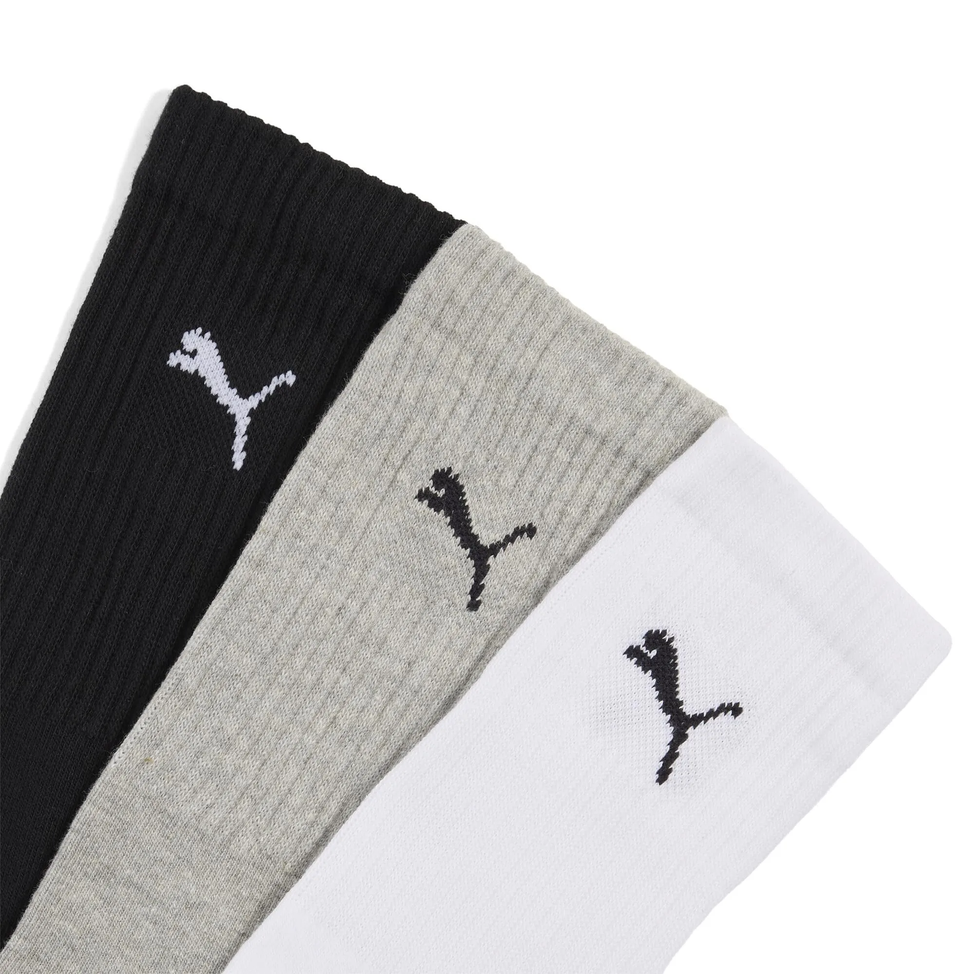 PUMA Crew Socks, Unisex Adult, Bianco/Grigio/Nero 945, 39-42 (Pack of 3) - immagine 3