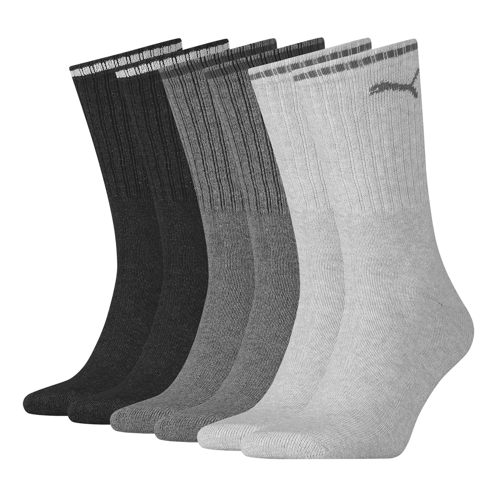 PUMA Crew Unisex Socks, Anthracite/Grey 946, 35-38 (Pack of 3) - immagine 1