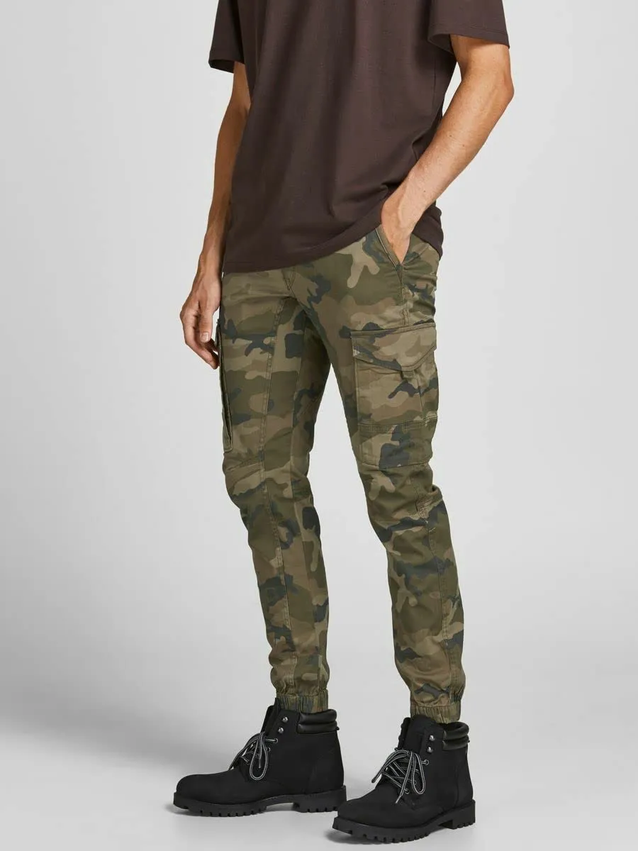 Jack & Jones Paul Flake AKM 542 Cargo Jogger Pants - Camo Green, 27W / 32L - immagine 2