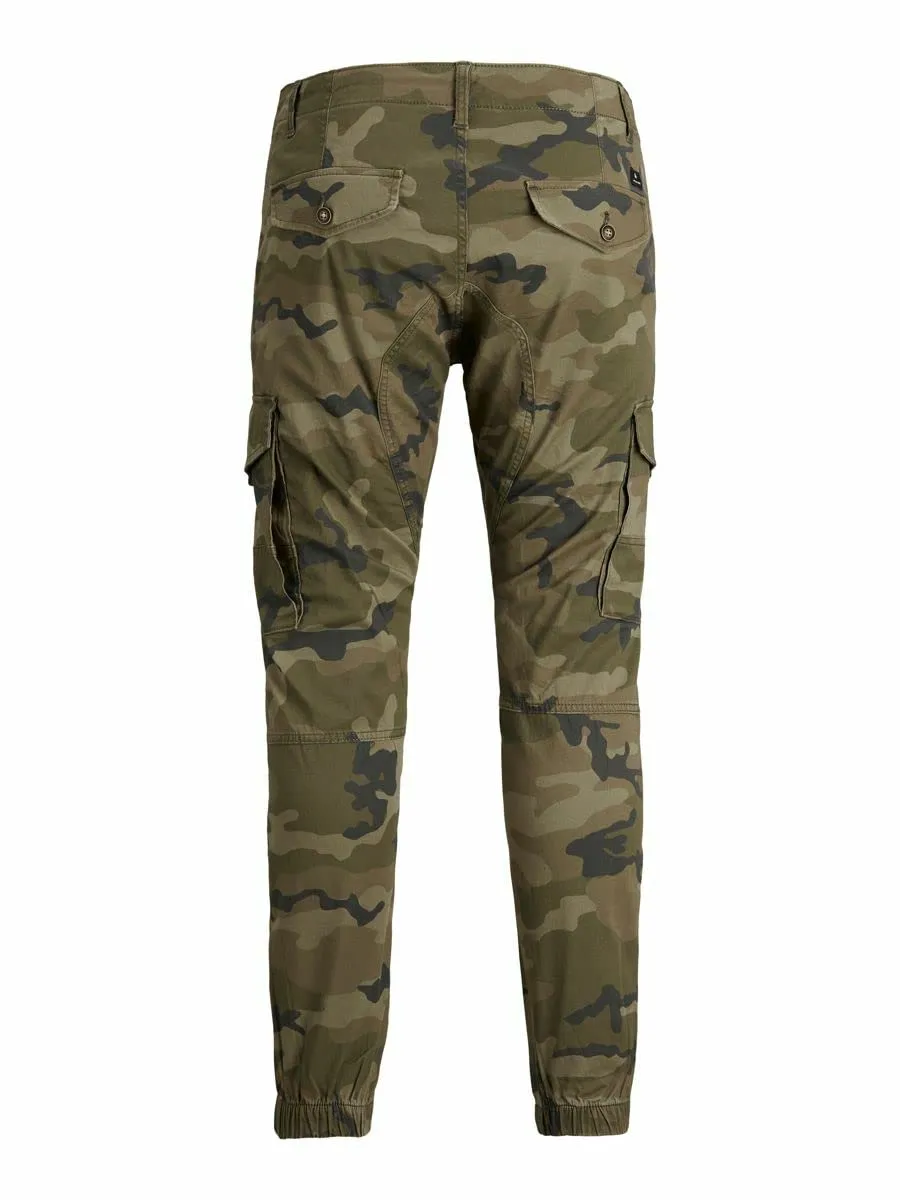 Jack & Jones Paul Flake AKM 542 Cargo Jogger Pants - Camo Green, 27W / 32L - immagine 4