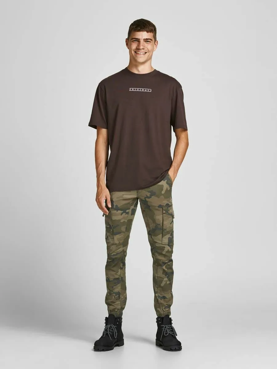 Jack & Jones Paul Flake AKM 542 Cargo Jogger Pants - Camo Green, 27W / 32L - immagine 5