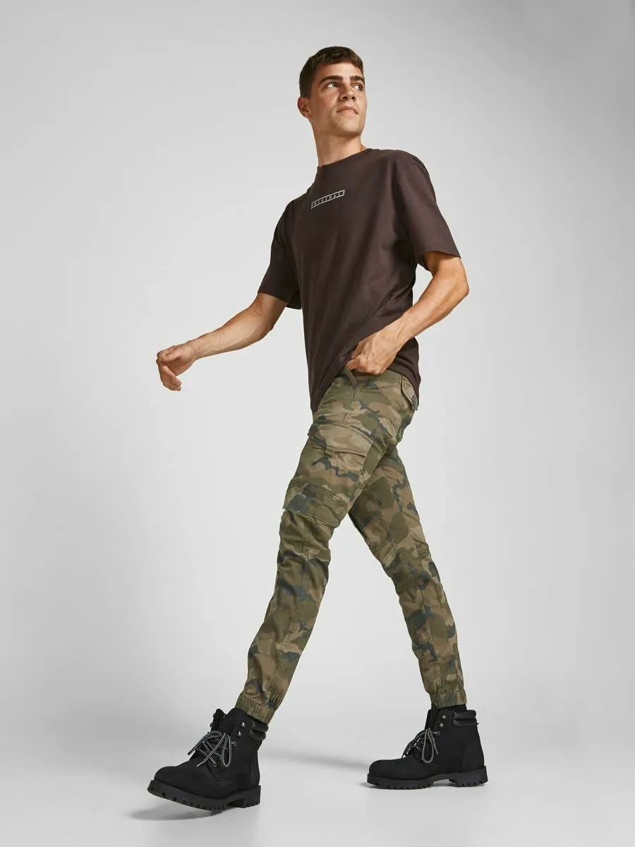 Jack & Jones Paul Flake AKM 542 Cargo Jogger Pants - Camo Green, 27W / 32L - immagine 8