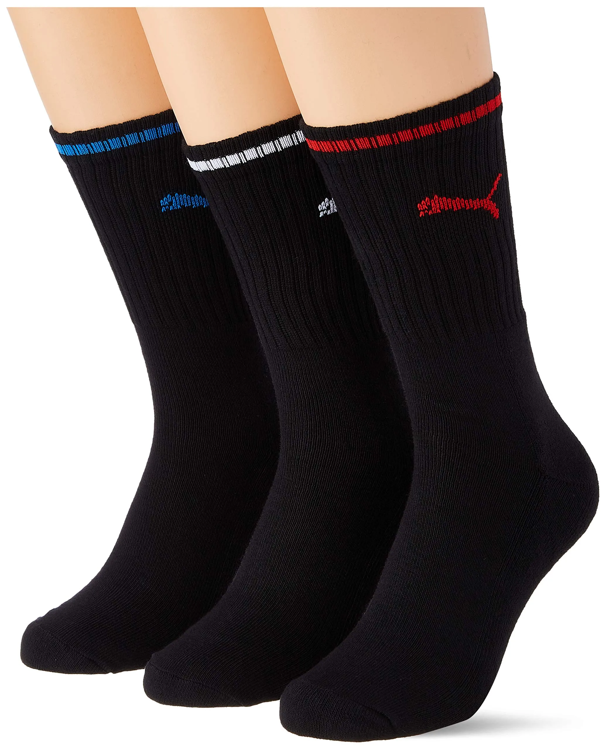 PUMA Crew Calzini Unisex Adulto, Nero, 35-38 (Pacco da 3) - immagine 2