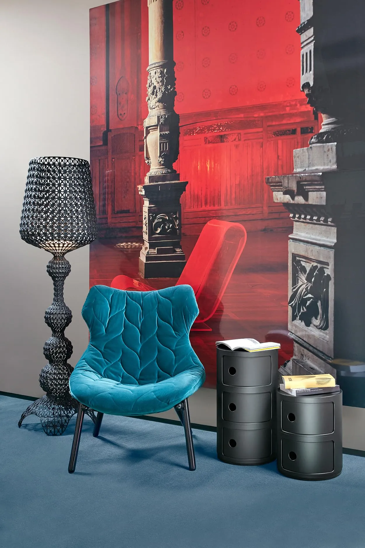 Kartell Componibili Recycled Mobile Contenitore 3 Elementi, Nero Mat - immagine 2