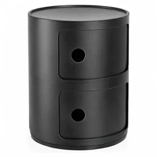Kartell Componibili Recycled Mobile Contenitore 2 Elementi, Nero Mat - immagine 5