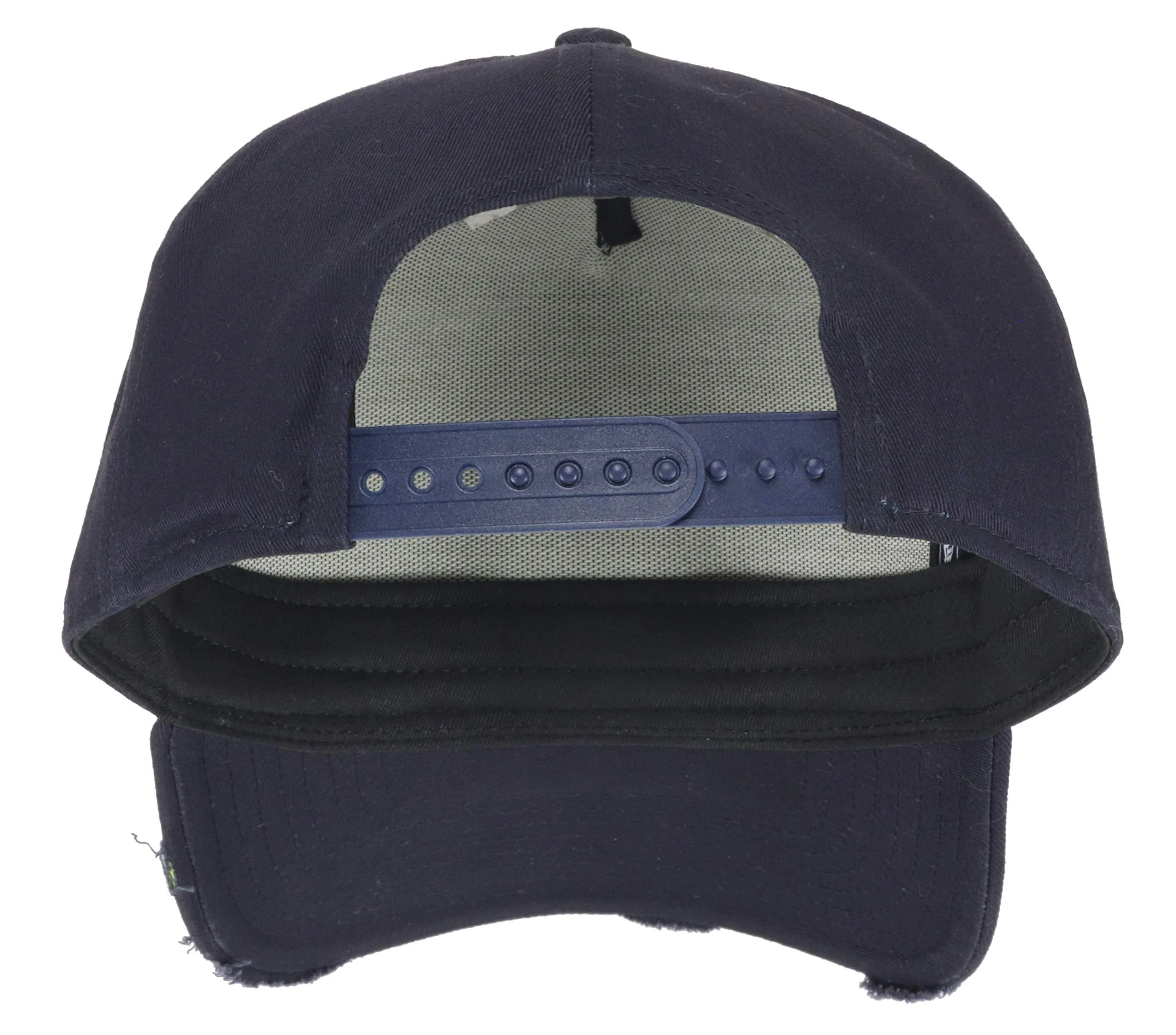 New Era New York Yankees 9Forty A-Frame Adjustable Cap - Distressed Navy/Neon Yellow - One Size - immagine 2