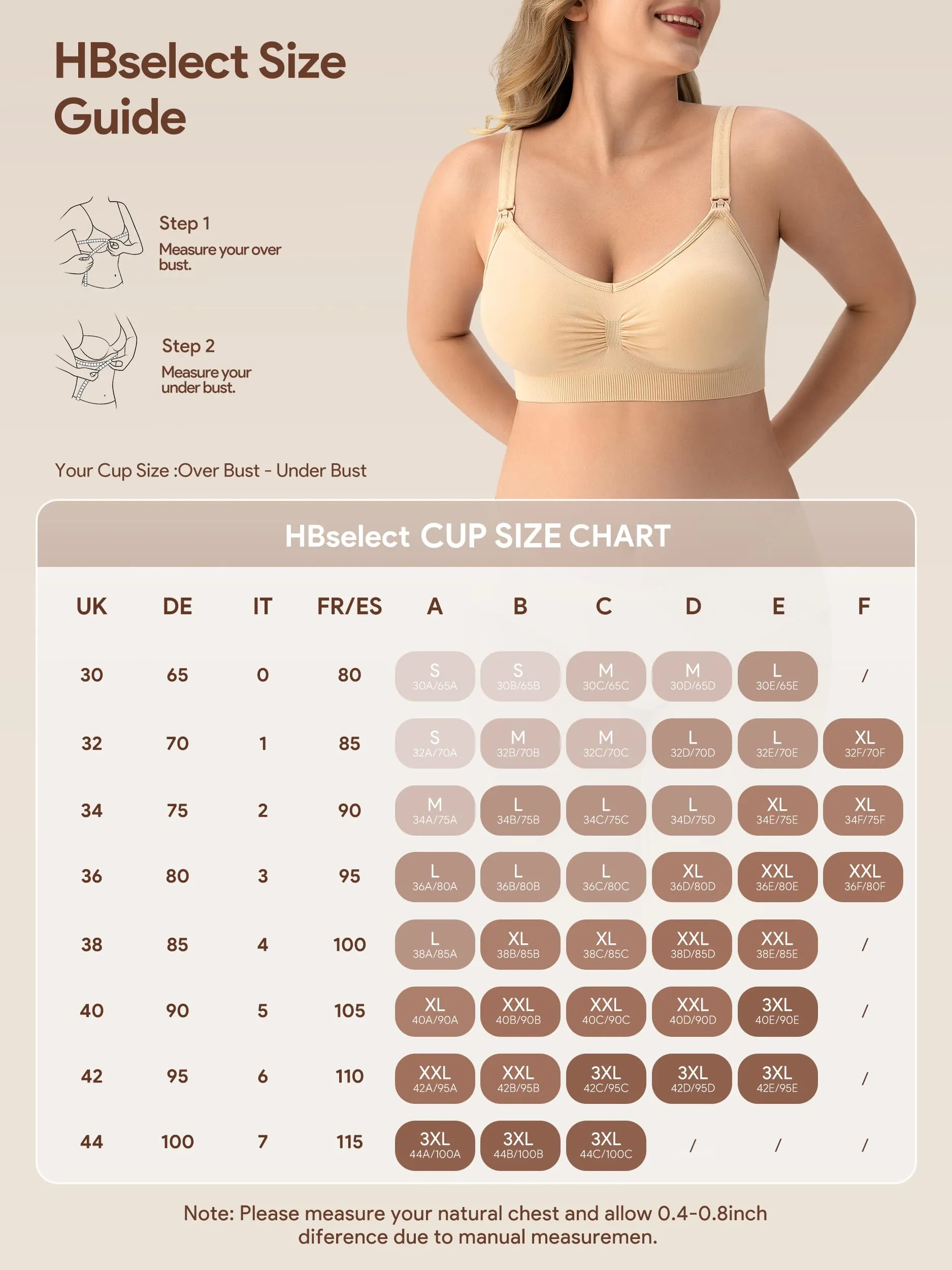 HBselect Set di 3 Reggiseni Allattamento con Estensioni per Donna - immagine 6