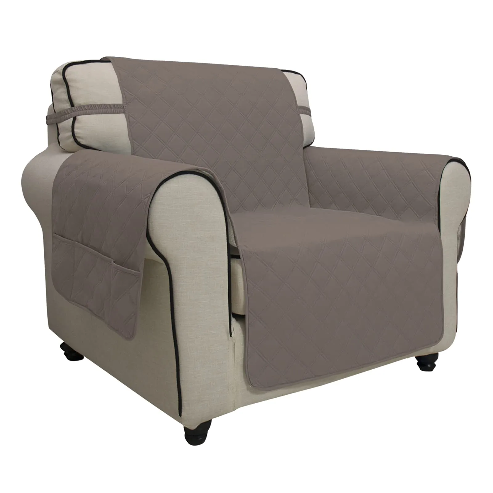 Easy-Going Copridivano impermeabile e lavabile, tessuto antiscivolo con tasca, tortora - immagine 1