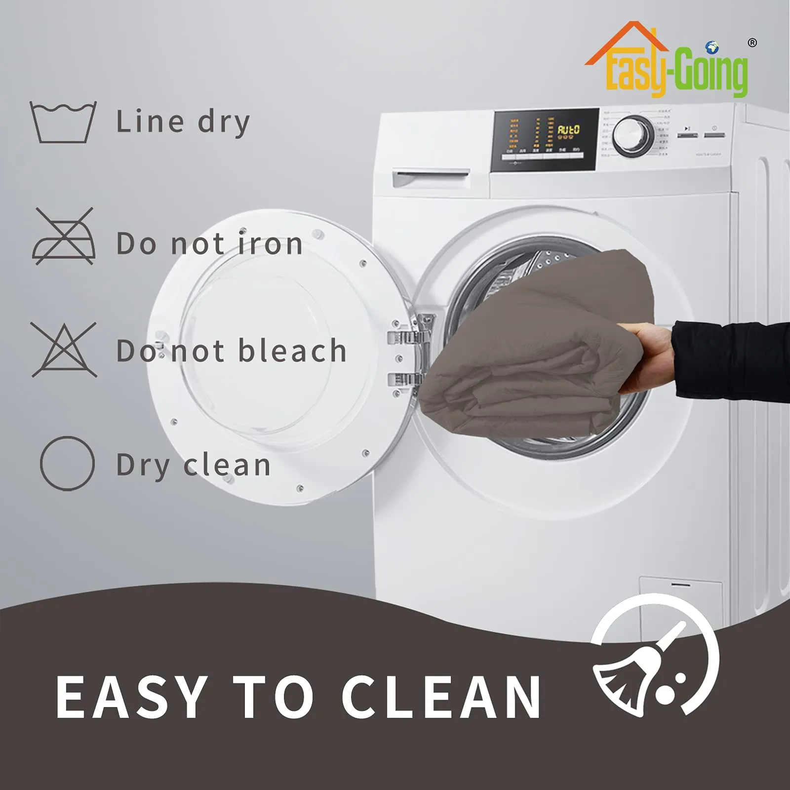Easy-Going Copridivano impermeabile e lavabile, tessuto antiscivolo con tasca, tortora - immagine 7