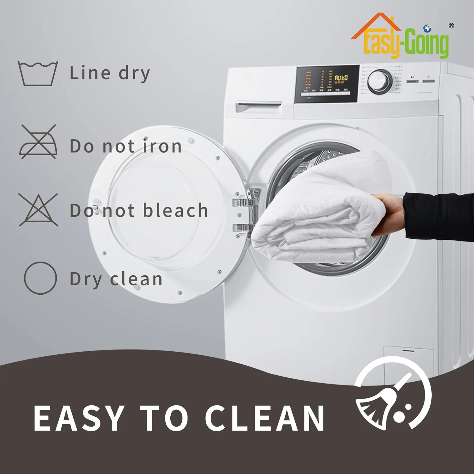 Easy-Going Copridivano Impermeabile e Antiscivolo per Divano a 3 Cuscini, Bianco - immagine 7