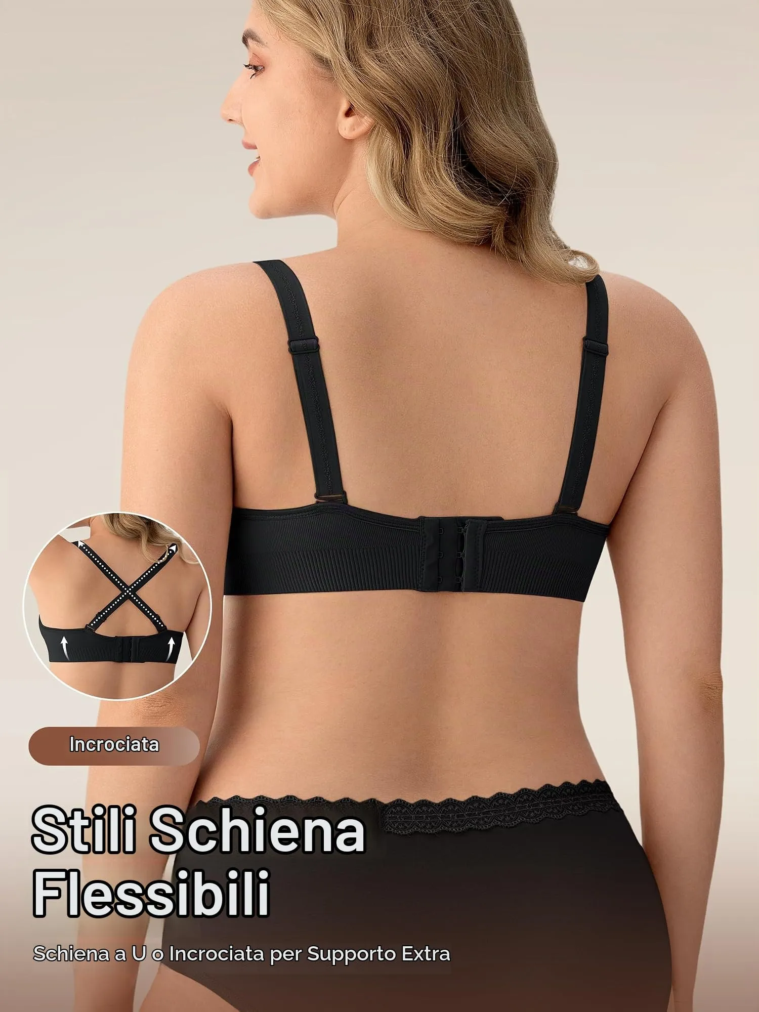 HBselect Reggiseno Allattamento con Estensione per Donna, Set da 3 pezzi - immagine 4