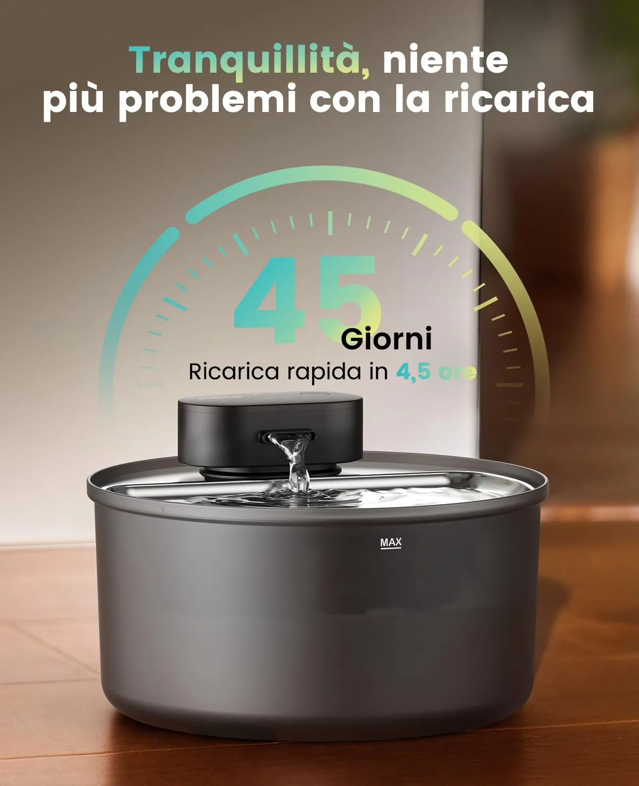 oneisall Fontana per gatti senza fili 3,2L con sensore PW14SAE - immagine 2