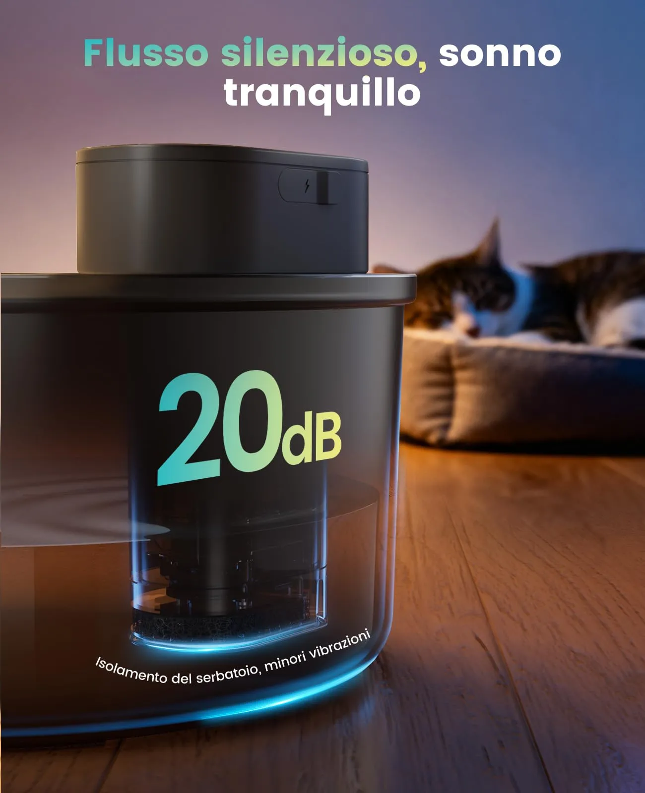 oneisall Fontana per gatti senza fili 3,2L con sensore PW14SAE - immagine 6