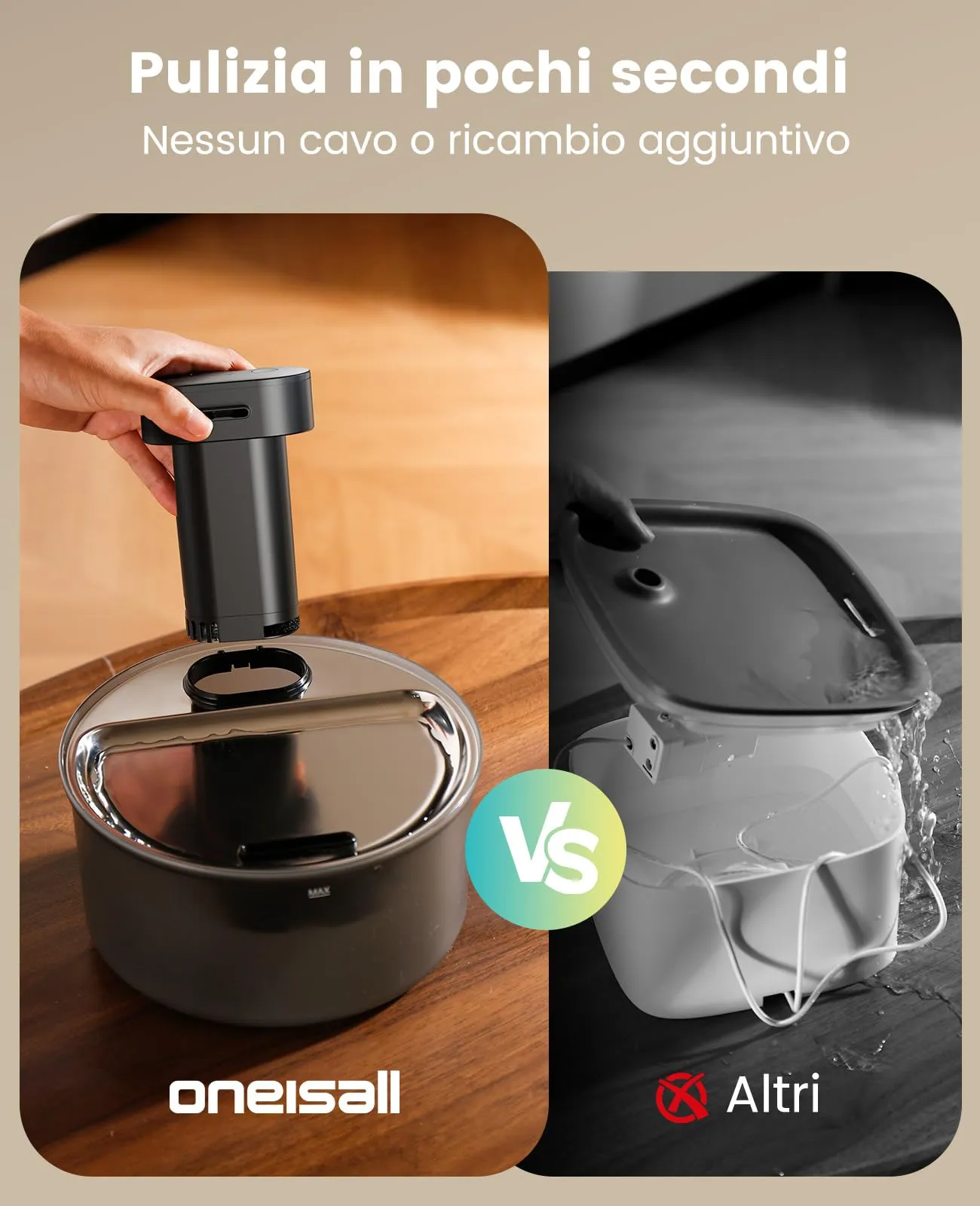 oneisall Fontana per gatti senza fili 3,2L con sensore PW14SAE - immagine 11