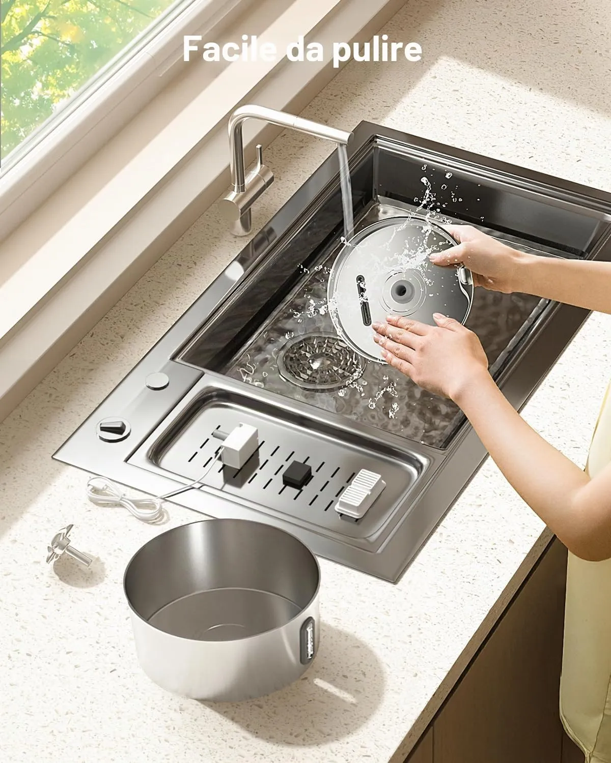 BalimoPet Fontanella per Gatti in Acciaio Inox 3,2L con LED e 6 Filtri a Carboni Attivi - immagine 2