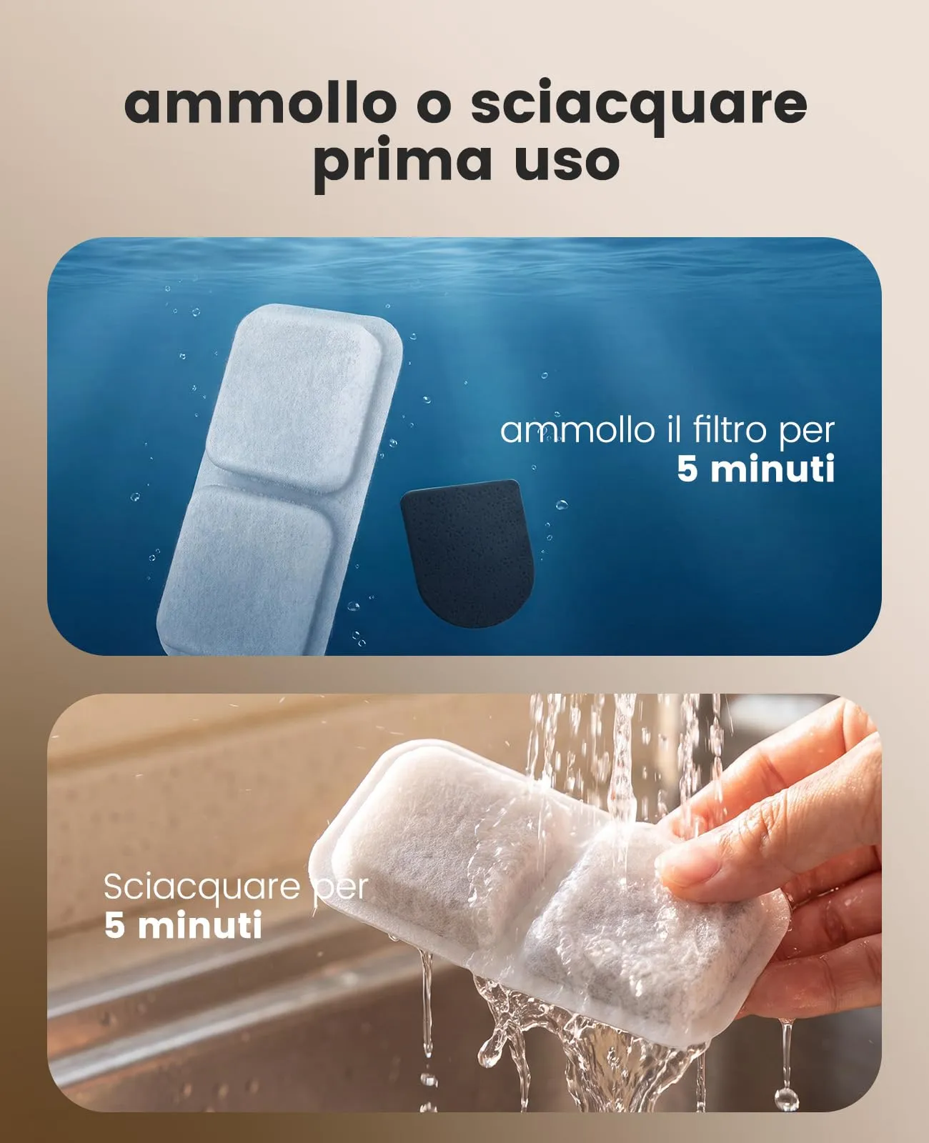 oneisall Filtri di ricambio per fontana per gatti PW14, Confezione da 8 - immagine 6