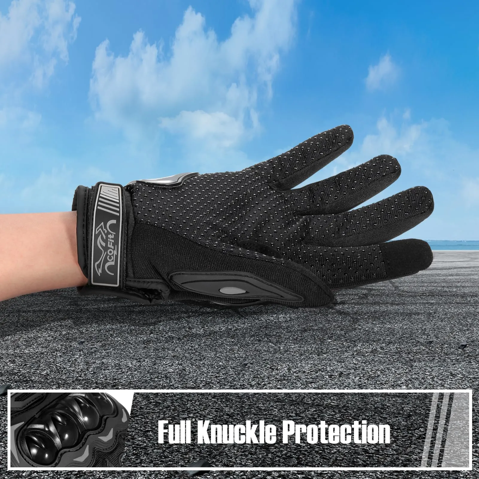 COFIT Guanti da Moto Touchscreen, Nero, XXL - immagine 4